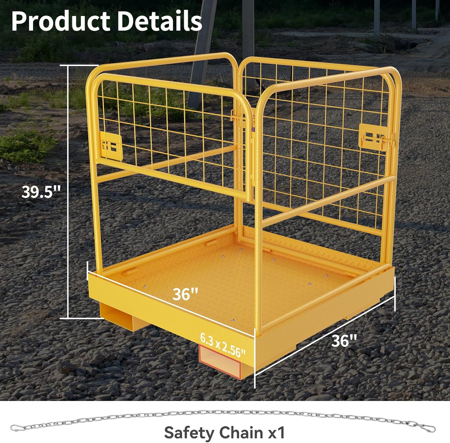 36»x36» Forklift Work Platform Safety Cage Basket Heavy Duty 1100lbs Capacity