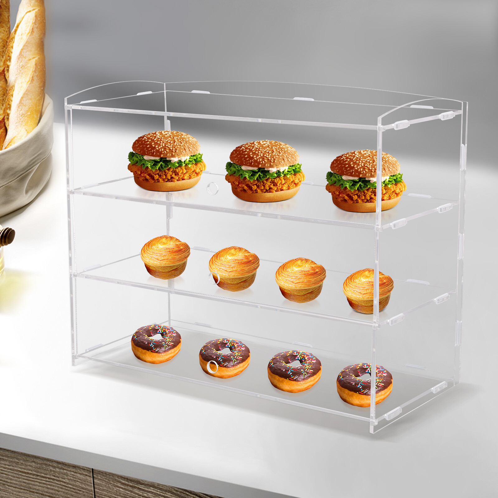 3-Tier Clear Acrylic Display Case 18.7 × 8.5 × 14.8 in For Funko Pop