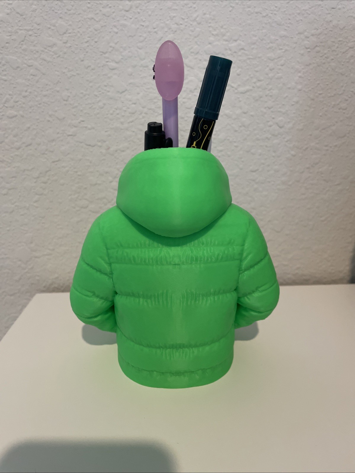 Pen stand, comb, pencil stand, brush stand, green, jacket