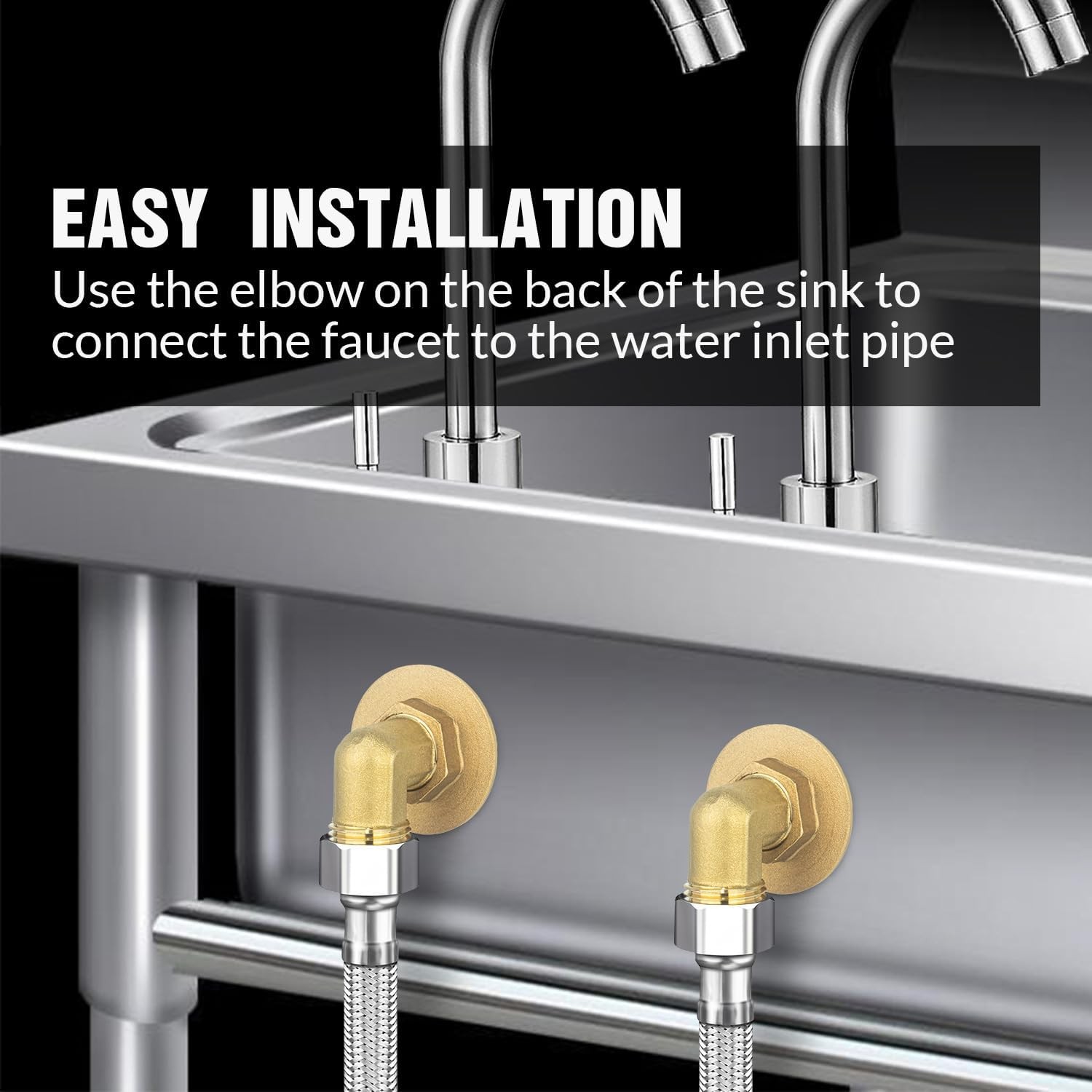Wall Mount Commercial Faucet Installation kit,Brass 2 Pack Backsplash Mount Set