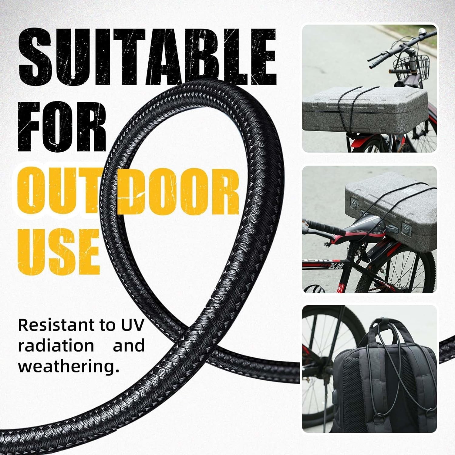 Marine Grade Bungee Cords Heavy Duty Outdoor – Bungee Cord Roll – 100% Stretc…