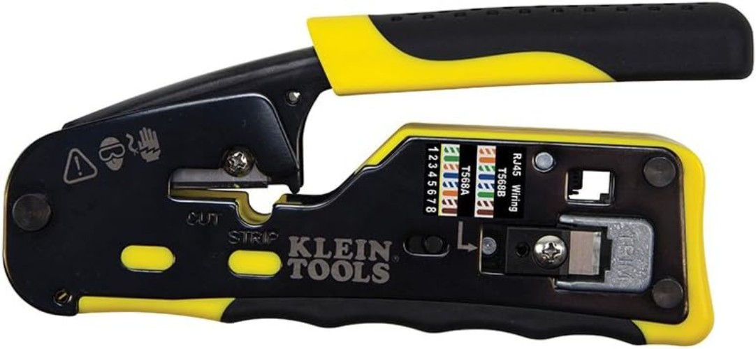 Data Cable Crimper Wire Stripper Cutter for RJ11 RJ12 RJ45 Pass-Thru Connectors