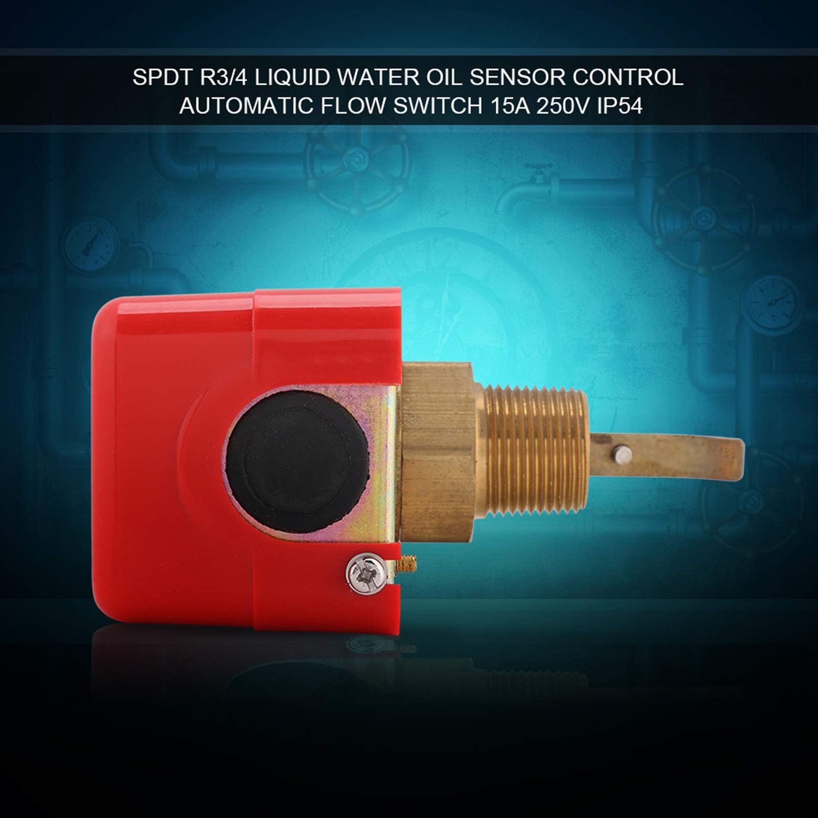 PDT R3/4 HFS20 Water Flow Switch, 15A 250V IP54 Automatic Paddle Type Target …