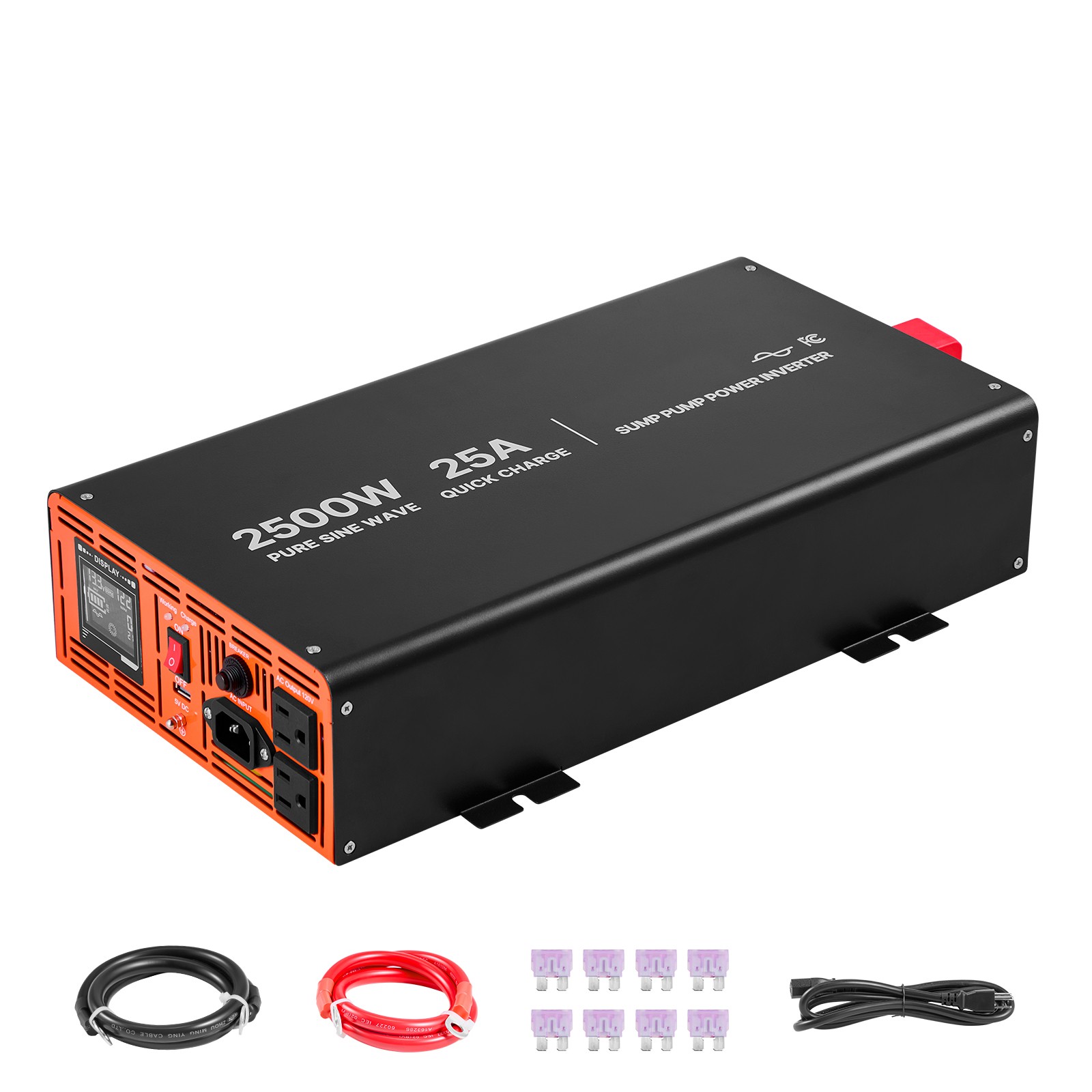Uimoso 2500W Sump Pump Backup System with LCD and Pure Sine Wave Inverter