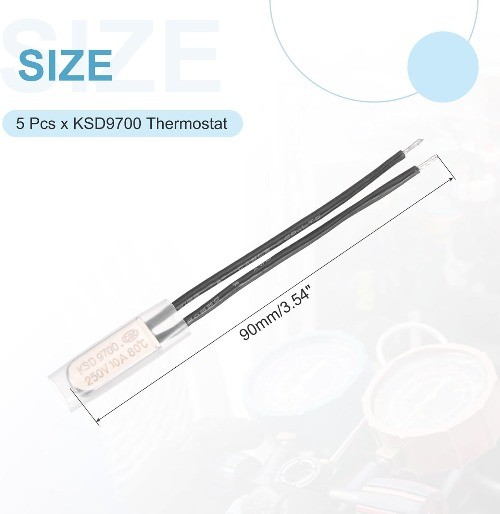 5 Pcs KSD9700 Thermostat 80°C 176°F Normally Close Temperature Switch Thermal