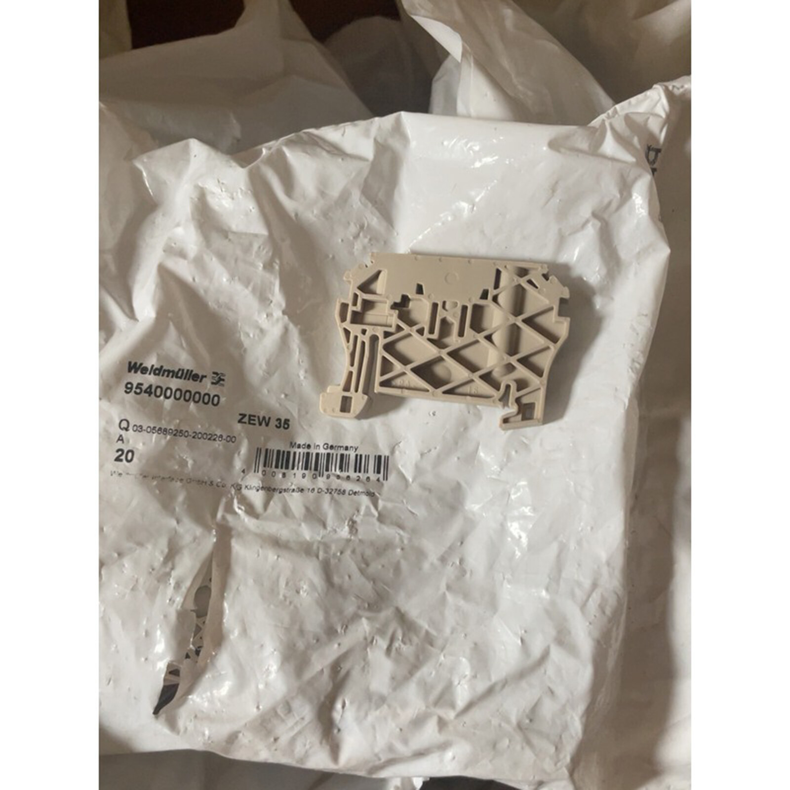 20pcs/Bag New Weidmuller ZEW 35 9540000000 terminal fixing part#QW