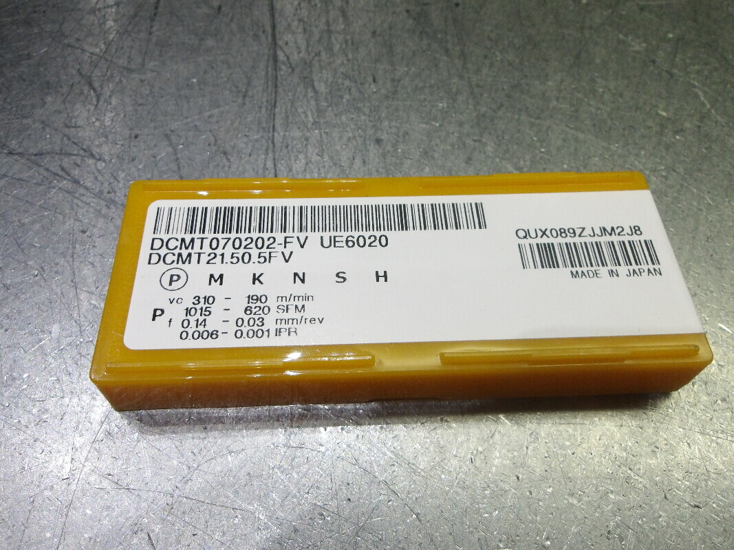 Mitsubishi Carbide Inserts QTY10 DCMT21.50.5FV/DCMT070202-FV UE6020 (LOC586)