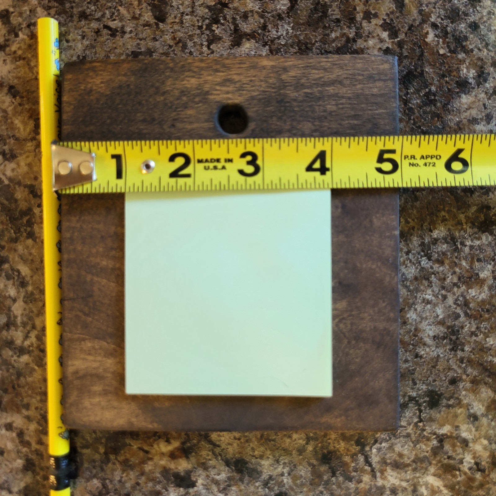 Handmade Reclaimed Wooden Sticky Note Holder –Espresso Finish – Rustic Reminder