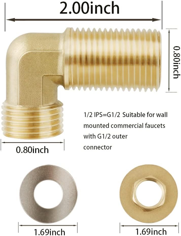 Wall Mount Commercial Faucet Installation kit,Brass 2 Pack Backsplash Mount Set