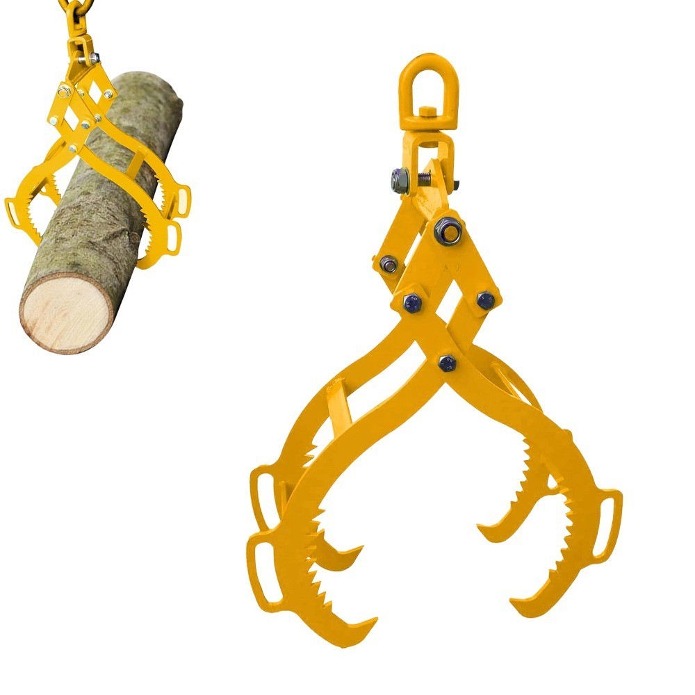 28 IN Log Lifting Tongs Timber Claw Hook 4 Clawfor Heavy Duty Timber Handling