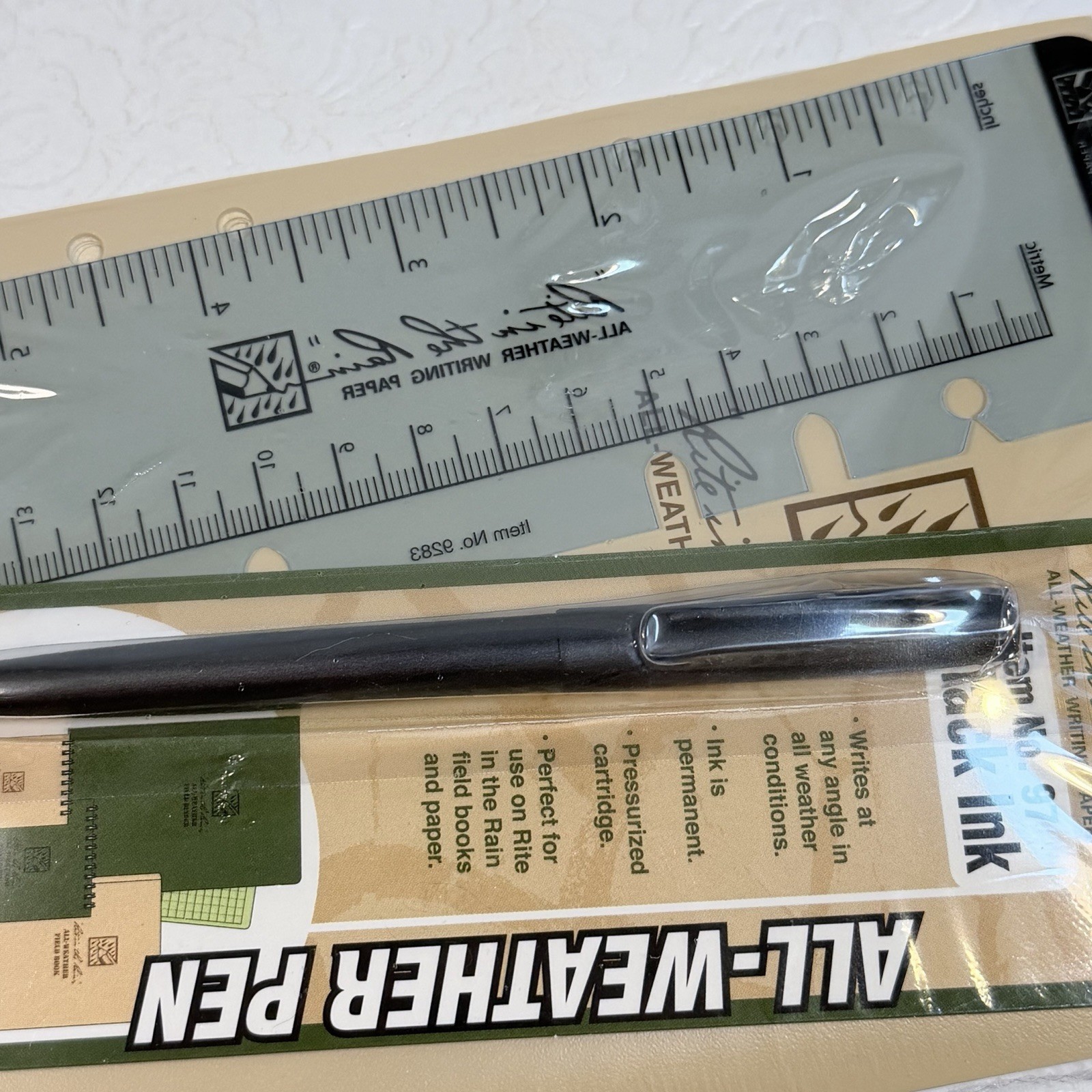 Rite in the Rain Binder Kit w 4.625×7 Loose Leaf Paper All Weather Pen #97 Ruler