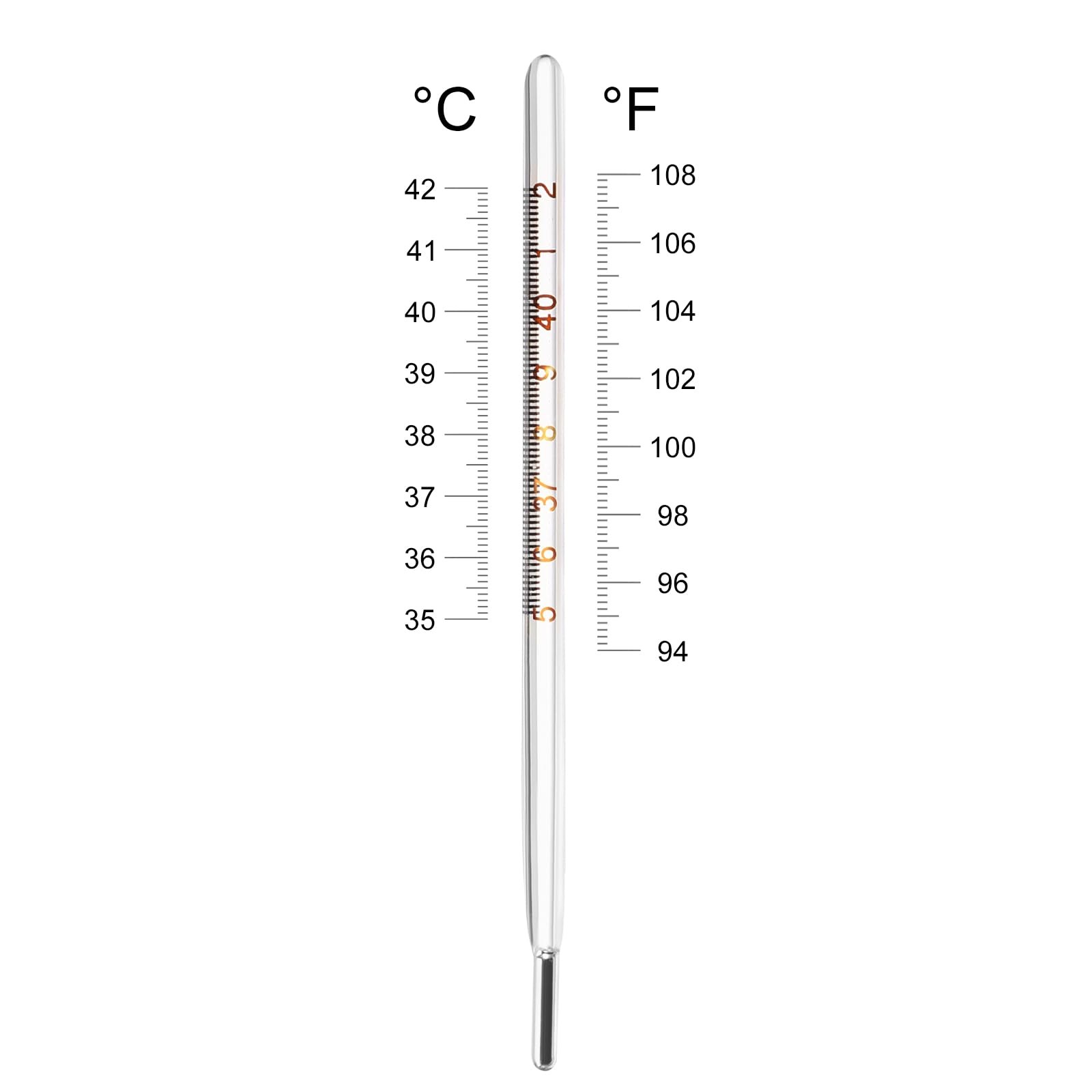 Glass Oral Thermometer Adults Classic Cuban 4.7×0.3×0.3 Inches, Blue