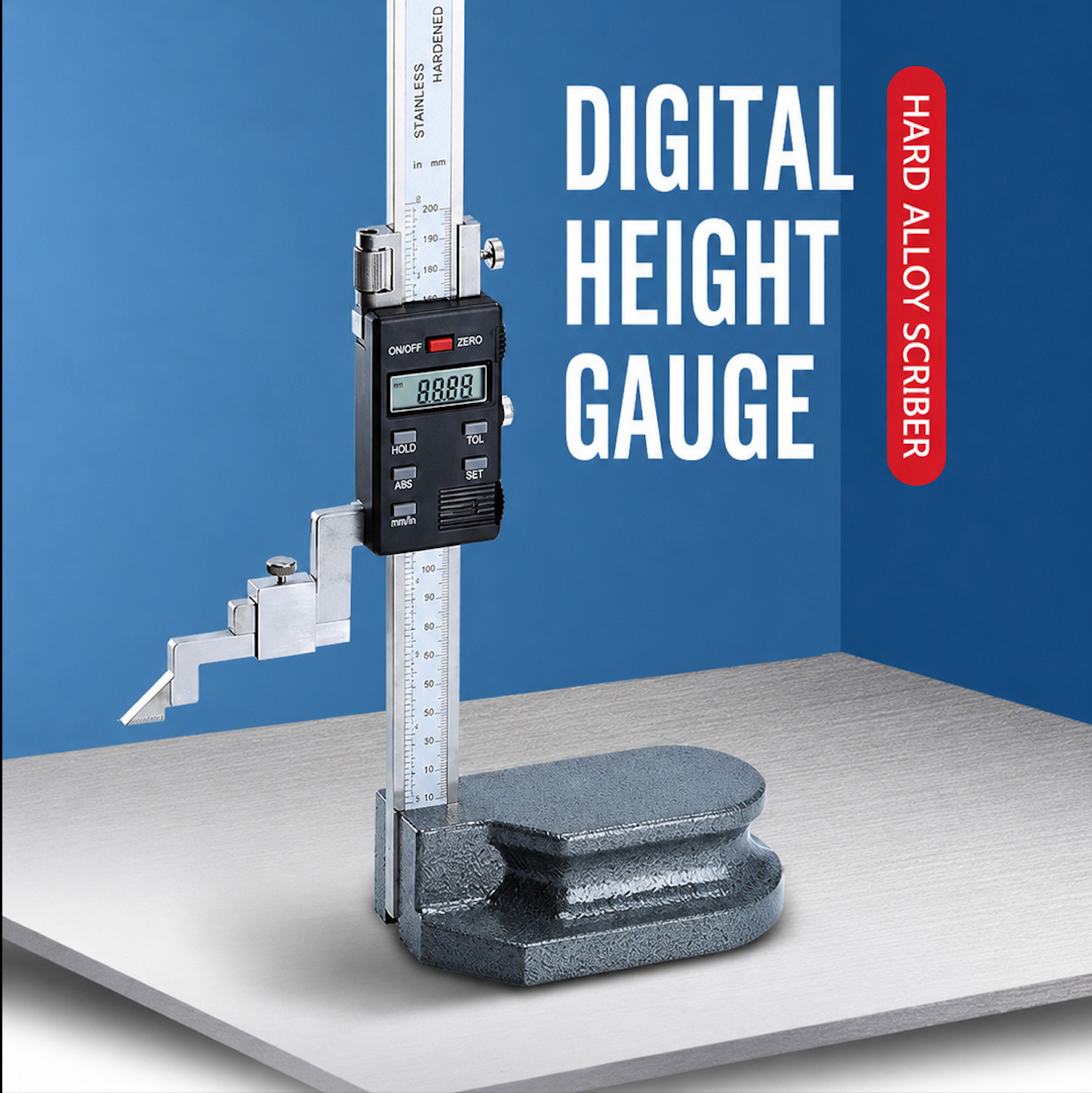 Digital Height Gauge 0-300mm / 0-12″ Precision Height Measuring Tool, 0.01mm