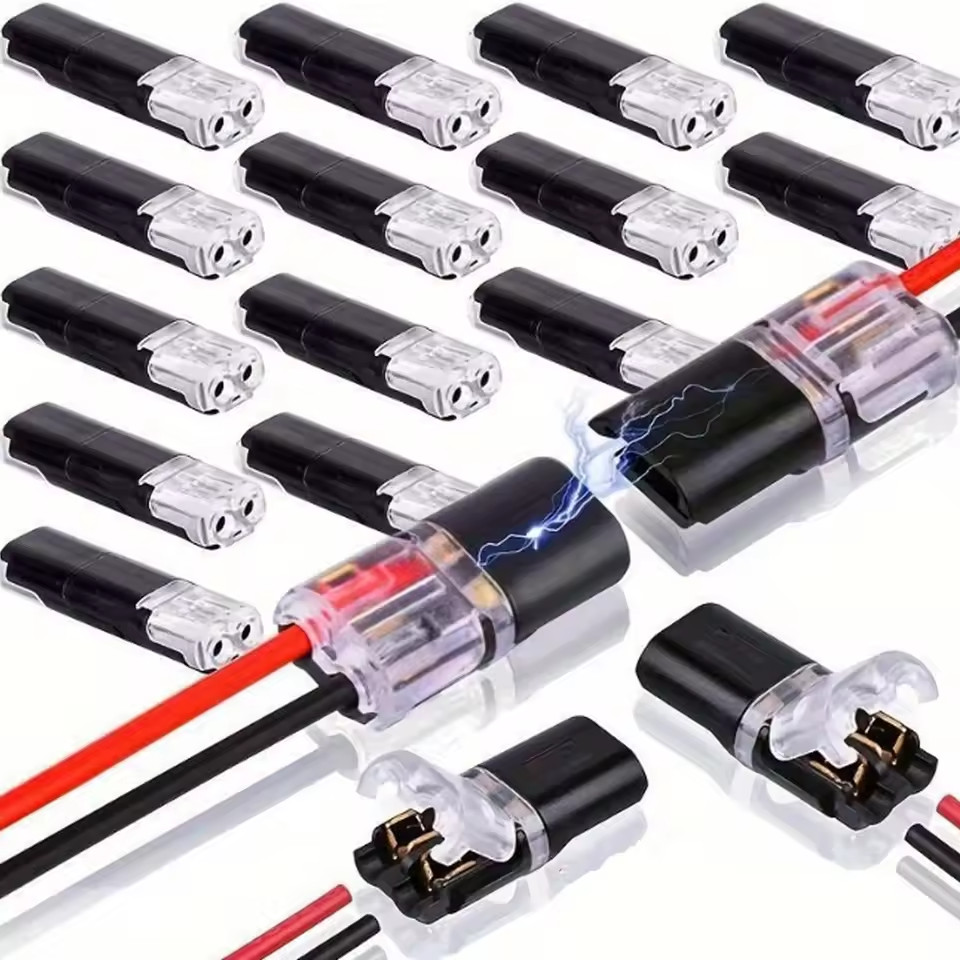 50PCS Double Wire Plug in Connector with Locking Buckle, Locking Easy to Use