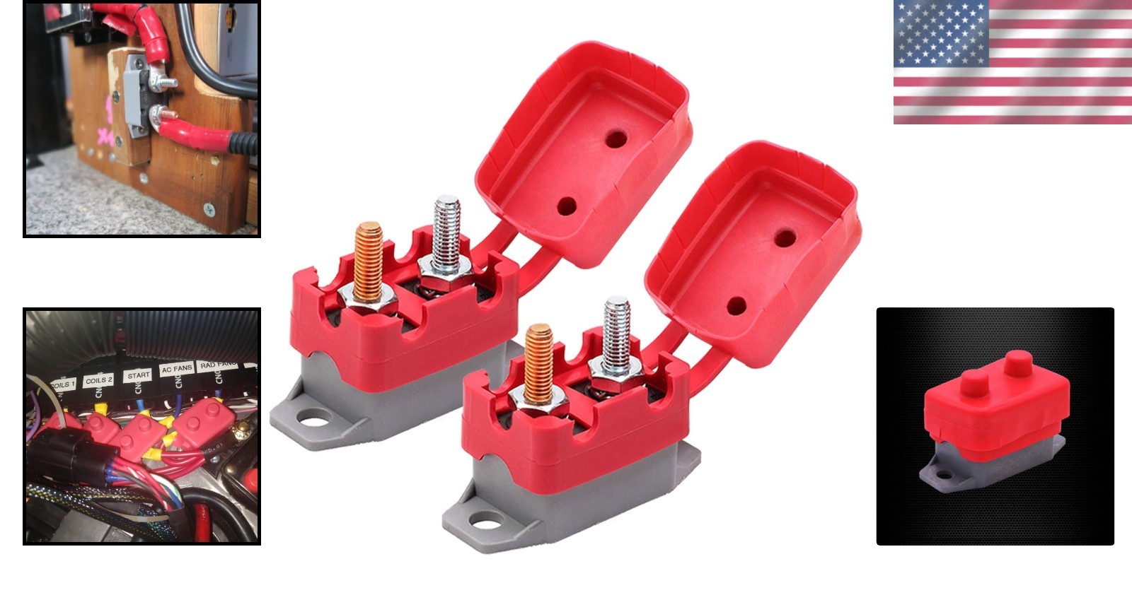 12V-24V 40A Auto Reset Circuit Breaker 2 Pack for Automotive Marine RV