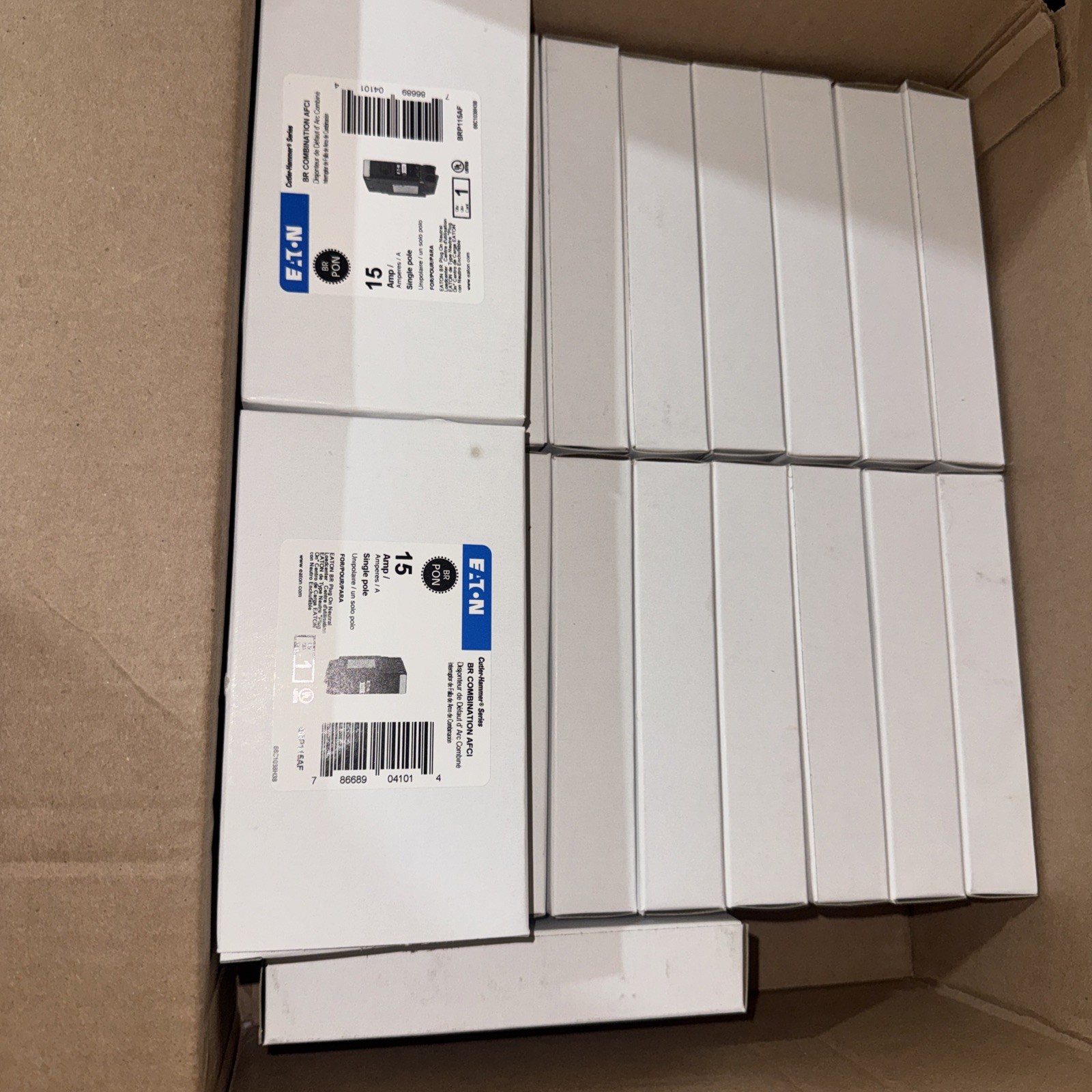 Eaton BRP115AF BRP115AFCS 15 Amp 1 Pole AFCI Plug-On Neutral Circuit Breaker NEW
