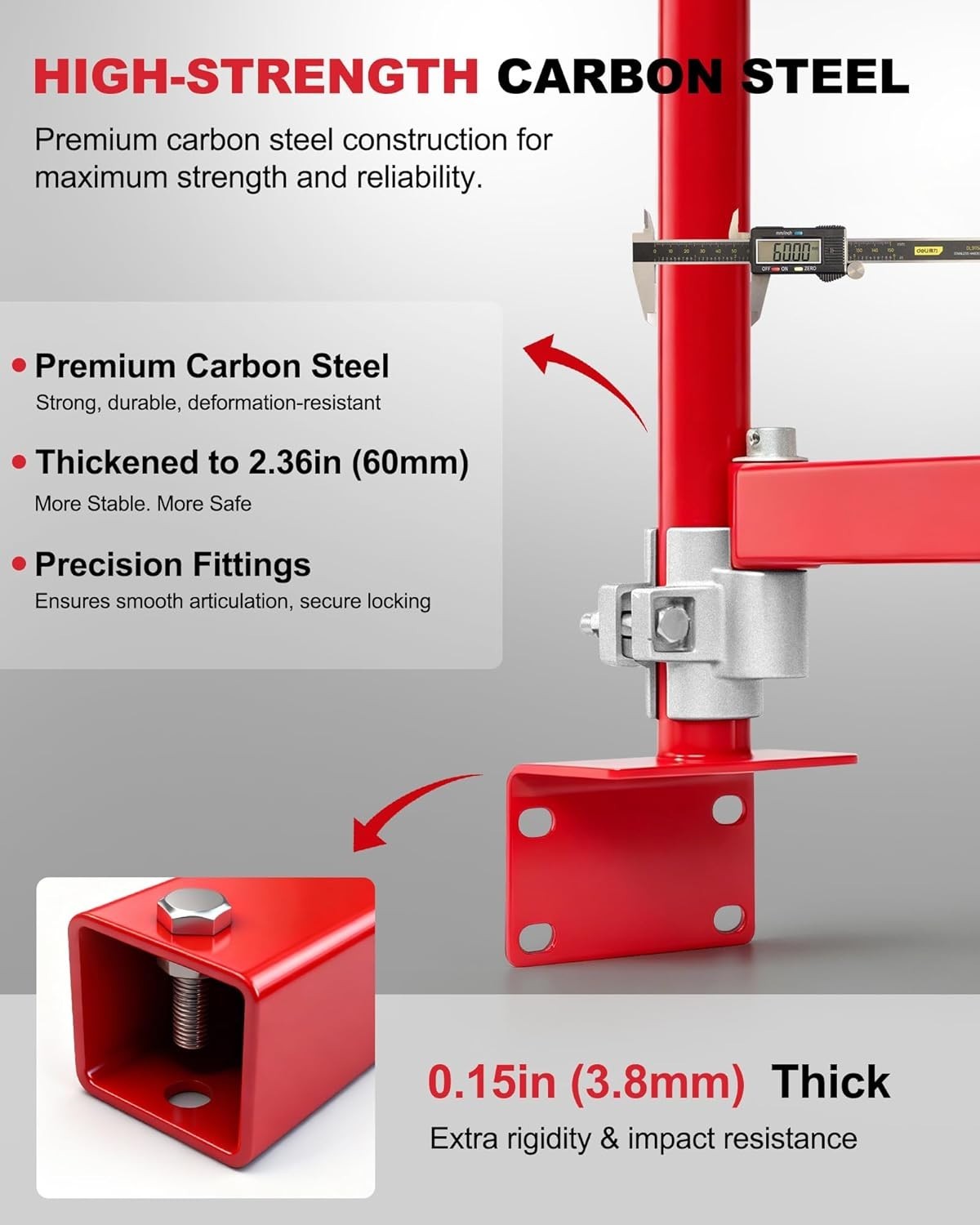 Wall Mount Jib Crane, 1320 lbs Electric Hoist Holder Swing Arm