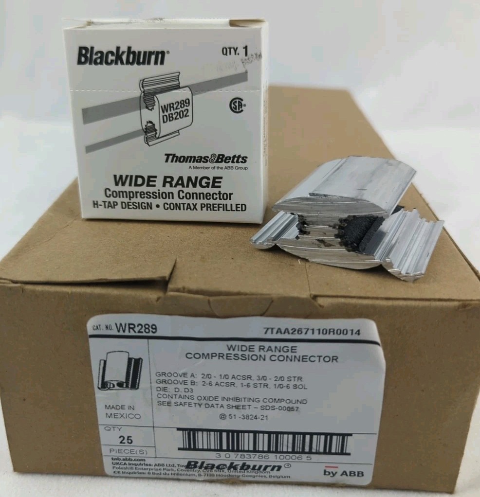 Lot Of 25 Blackburn WR289 2/0-1/0ASCR H-Tap Wide Range Compression Connector