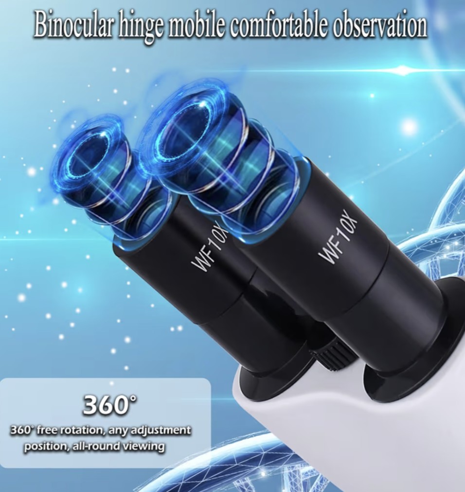 Compound Microscope, 40X-2500X, WF10x and WF25x Eyepieces, Dual Lighting & Mecha