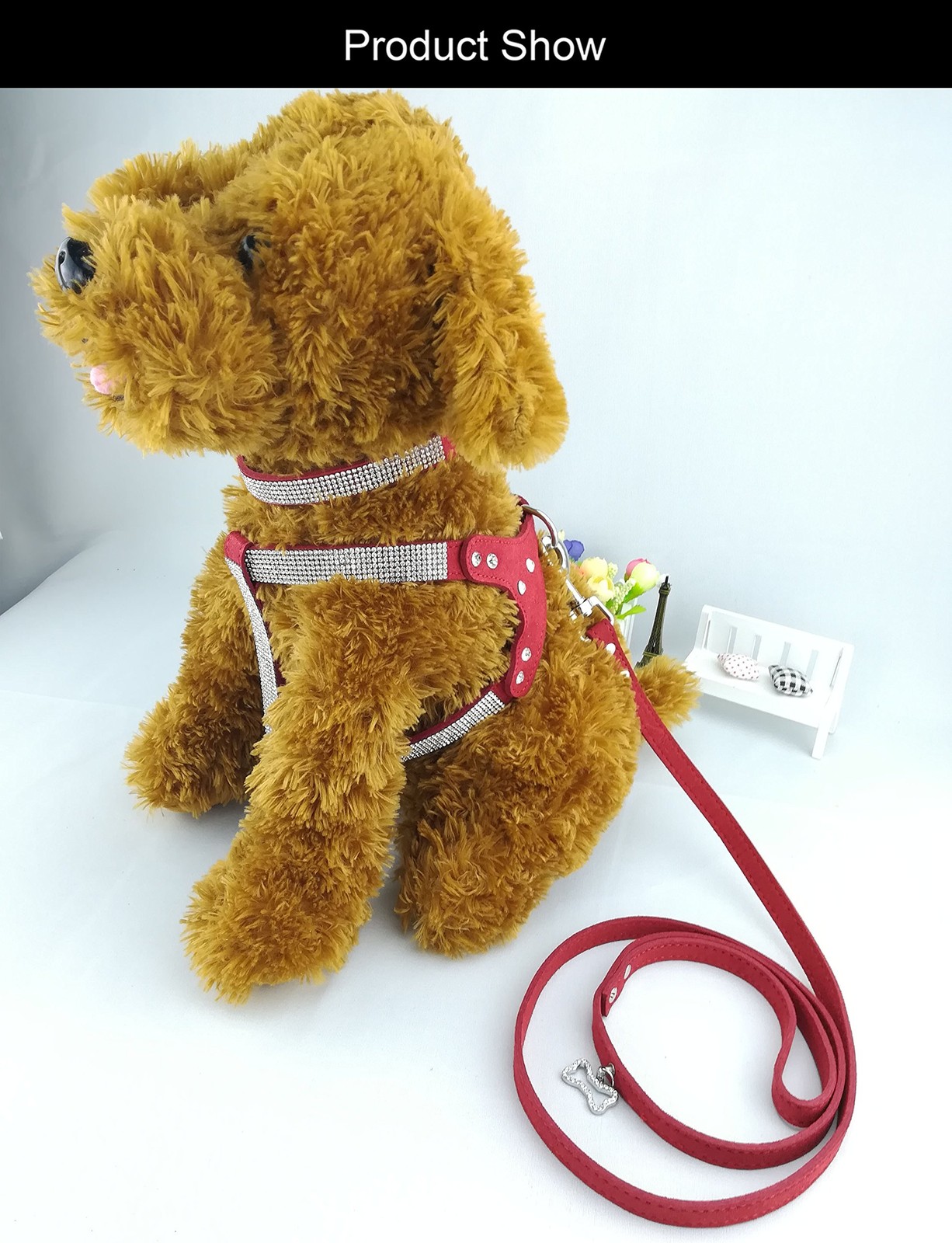 Newtensina Dog Collar & Harness & Leads Sets Fashion Dog Collar Diamante – S