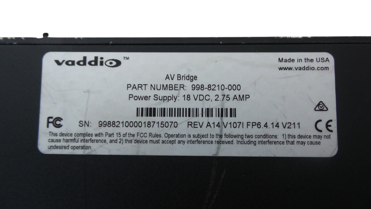 Vaddio AV Bridge Conference HDMI 998-8210-000 – Free Shipping