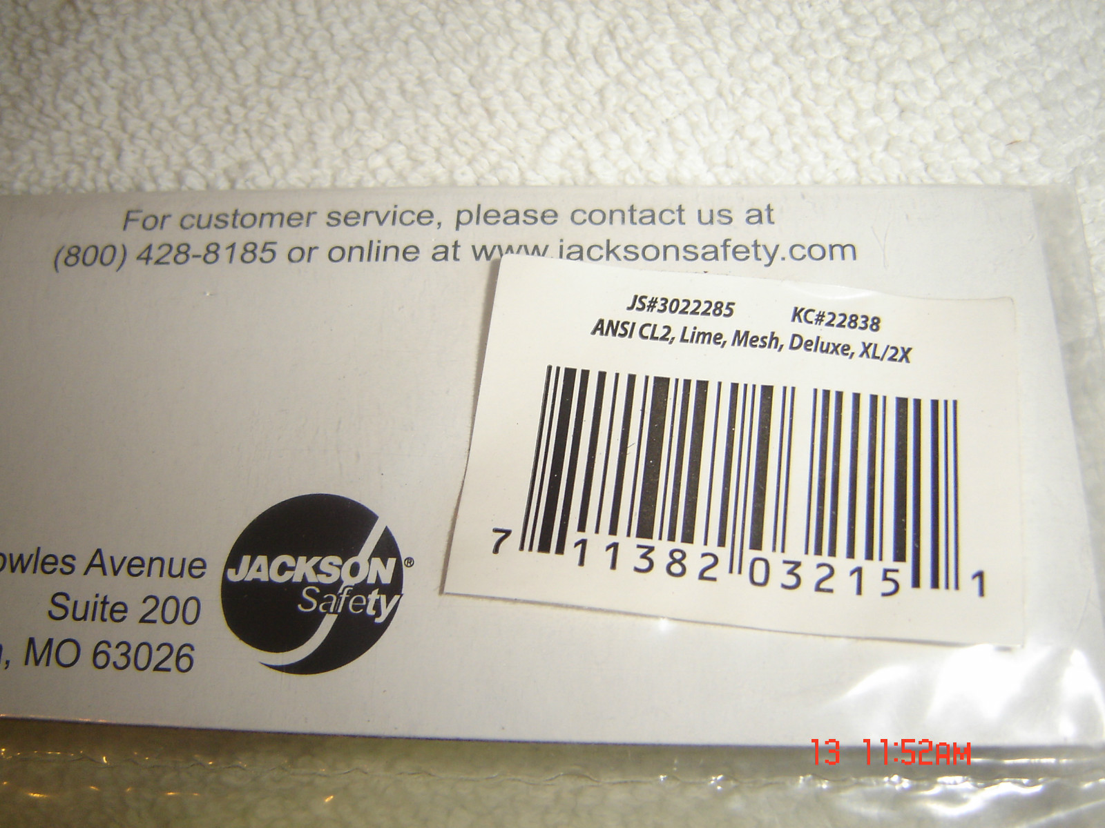 JACKSON SAFETY VEST # 22838 ANSI CLASS 2 JS#3022285 **NEW IN PACKAGE**