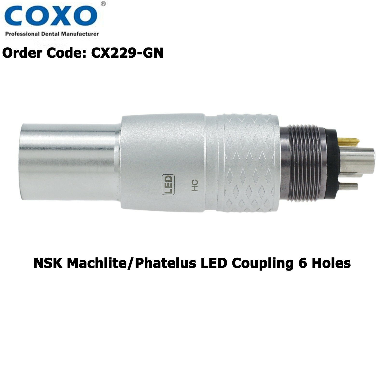 COXO BEING Dental Coupling Fiber Optic LED 6 Pin 4 Hole NSK Phatelus/Machlite