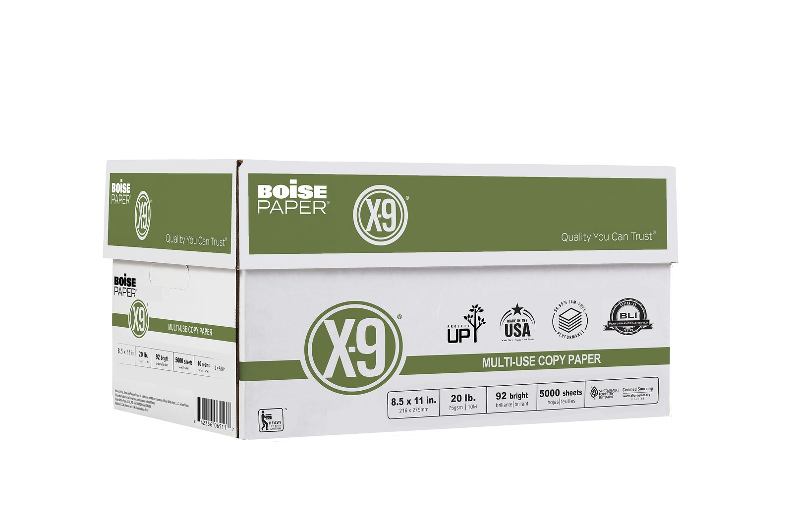 Boise X9 Printer & Copy Paper, 10 Reams, White, Letter (8.5″ x 11″), 5000 Sheets