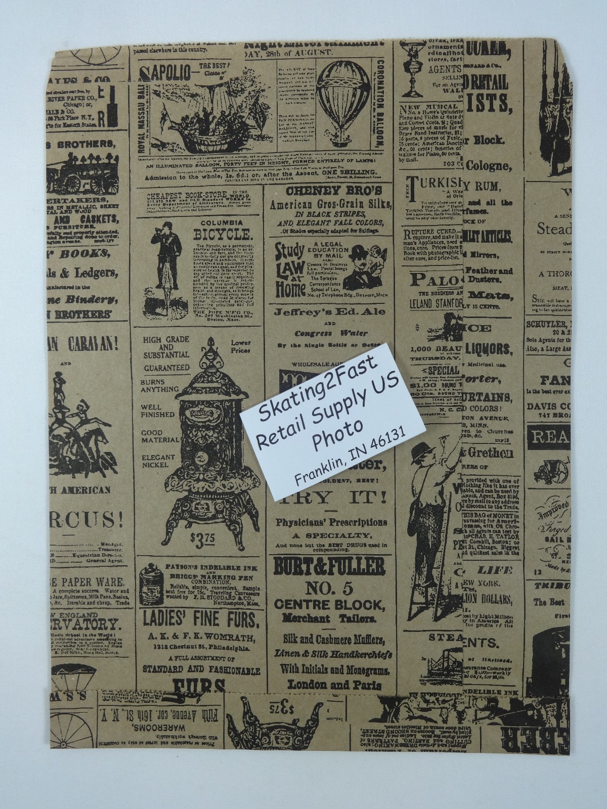 8.5″ x 11″ Newsprint Design Paper Merchandise Bag Retail Shopping