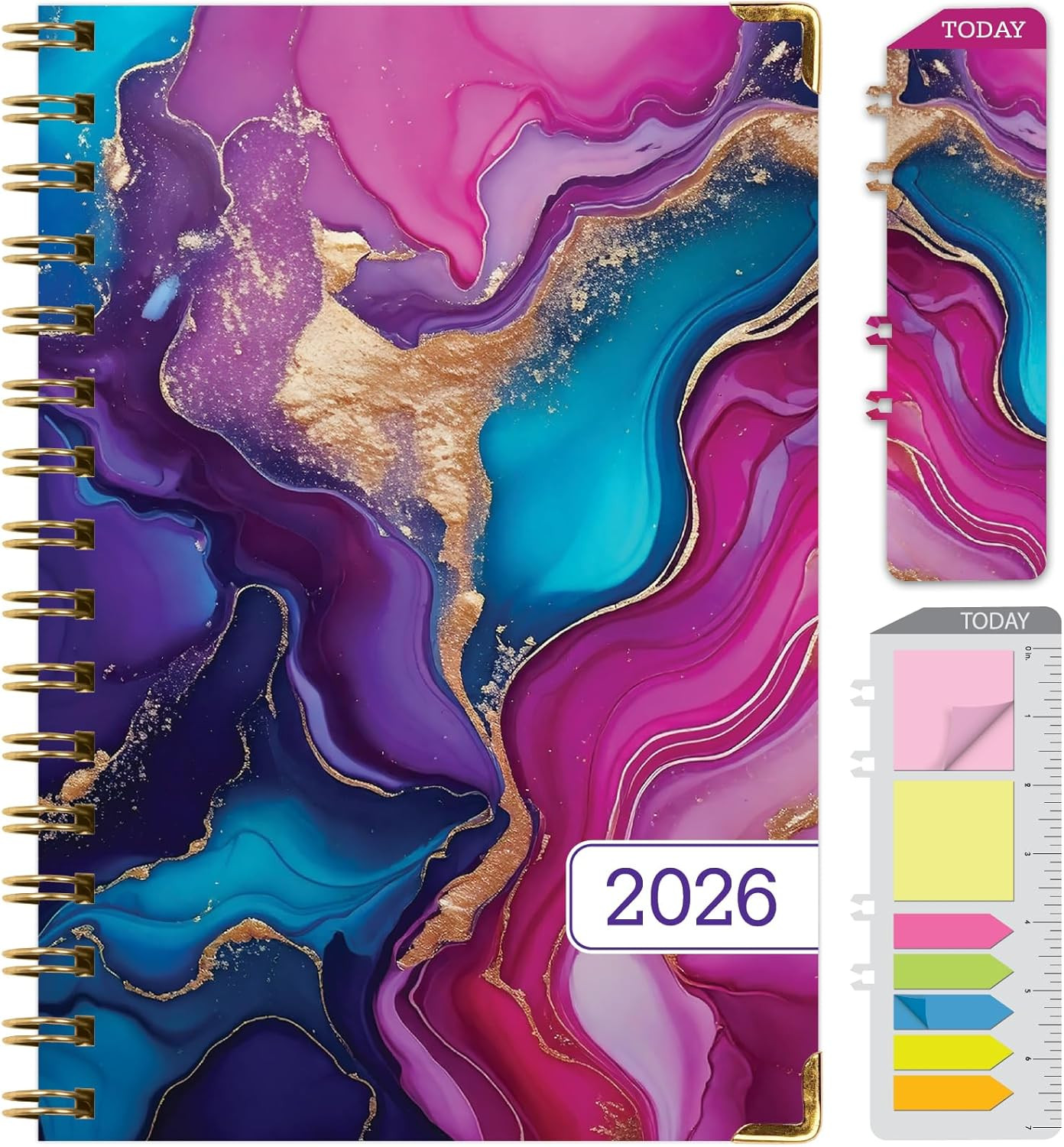 HARDCOVER 2026 Planner, 5.5″x8″: 14 Months (November 2025 – December 2026), Dail