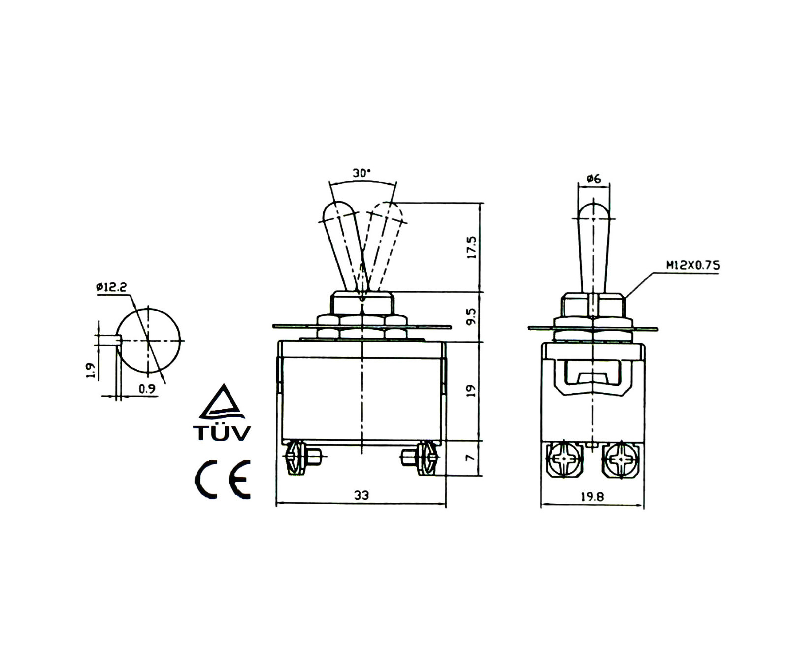 H.D 20A 125V DPST 4 Terminal ON/OFF Toggle Switch w/Waterproof Boot 66-1804-5001