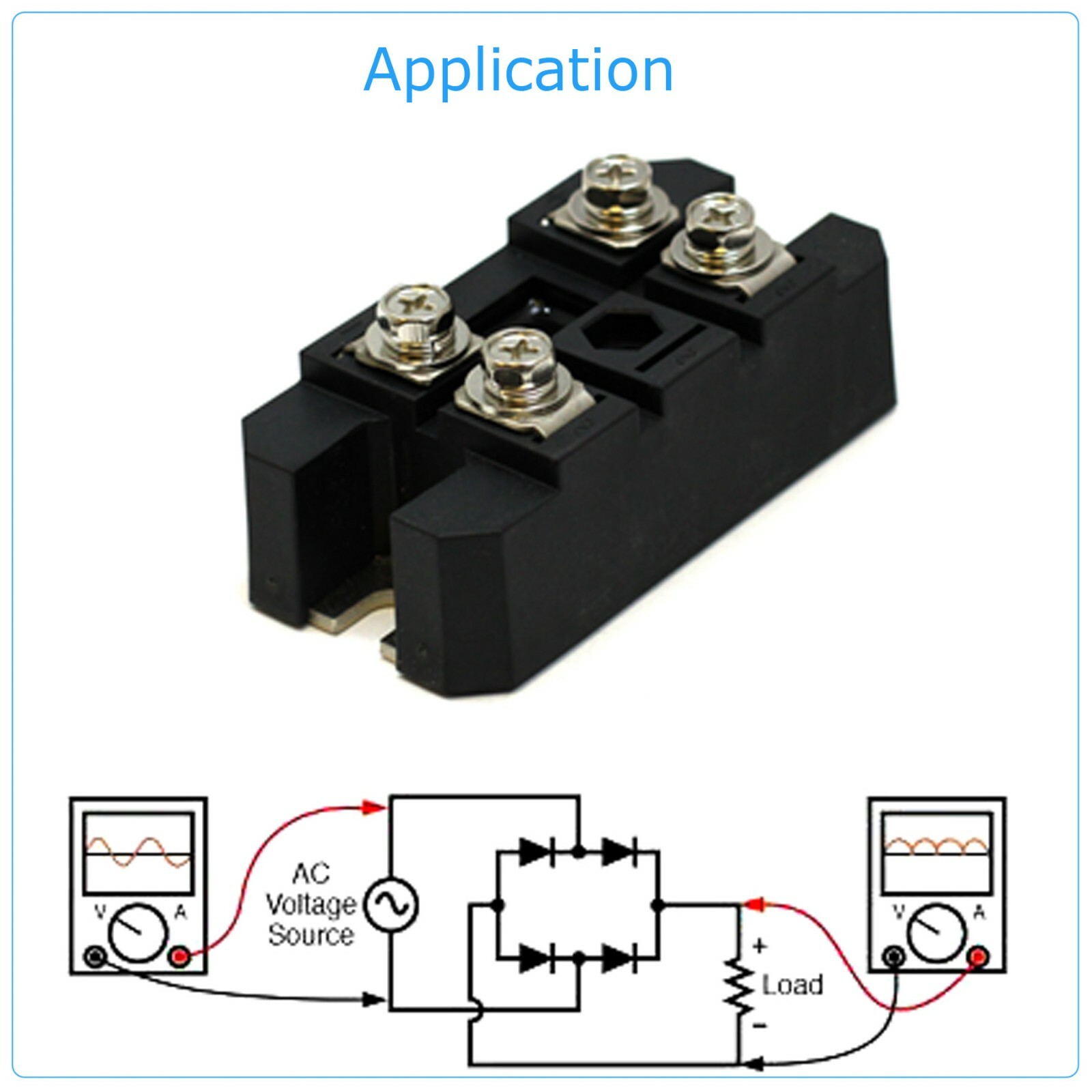 MDQ 100A Amp 1600V Volt Single 1 Phase Diode Metal Case Bridge Rectifier TS