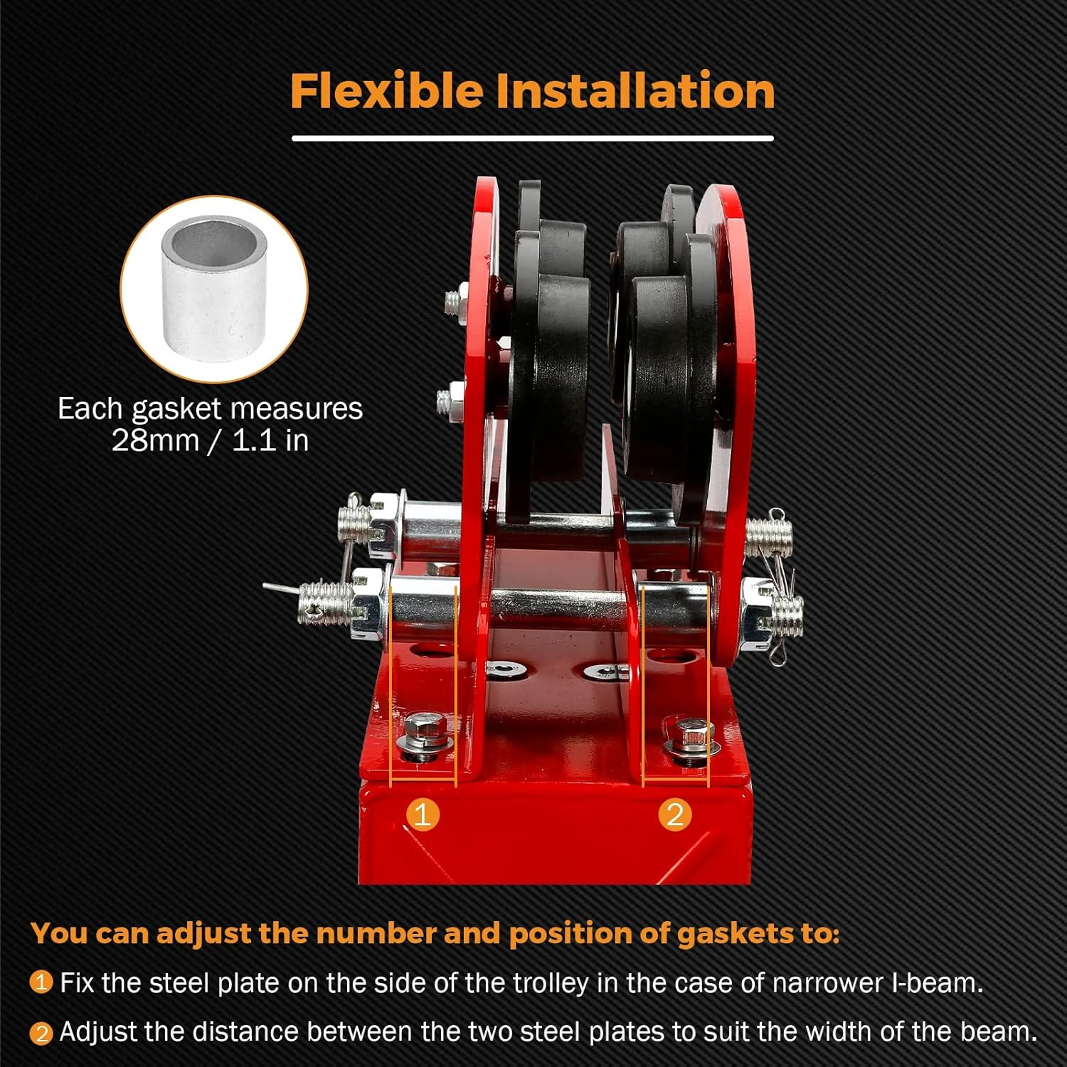 Electric Hoist Manual Trolley for 1.96-6.69 in I-Beam 1 Ton 2204 LBS for PA600 P