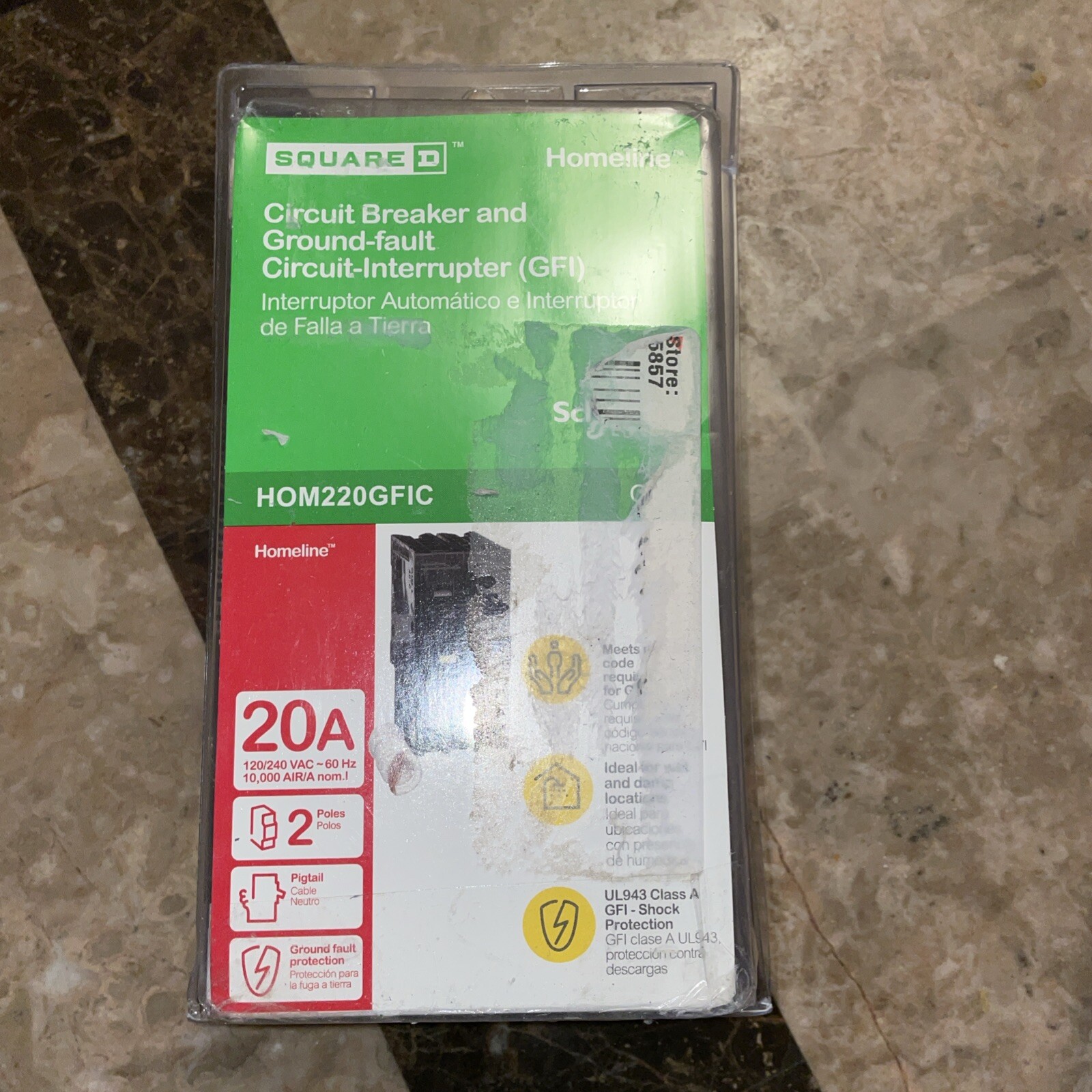 Square D HOM220GFIC 20 A Miniature Circuit Breaker