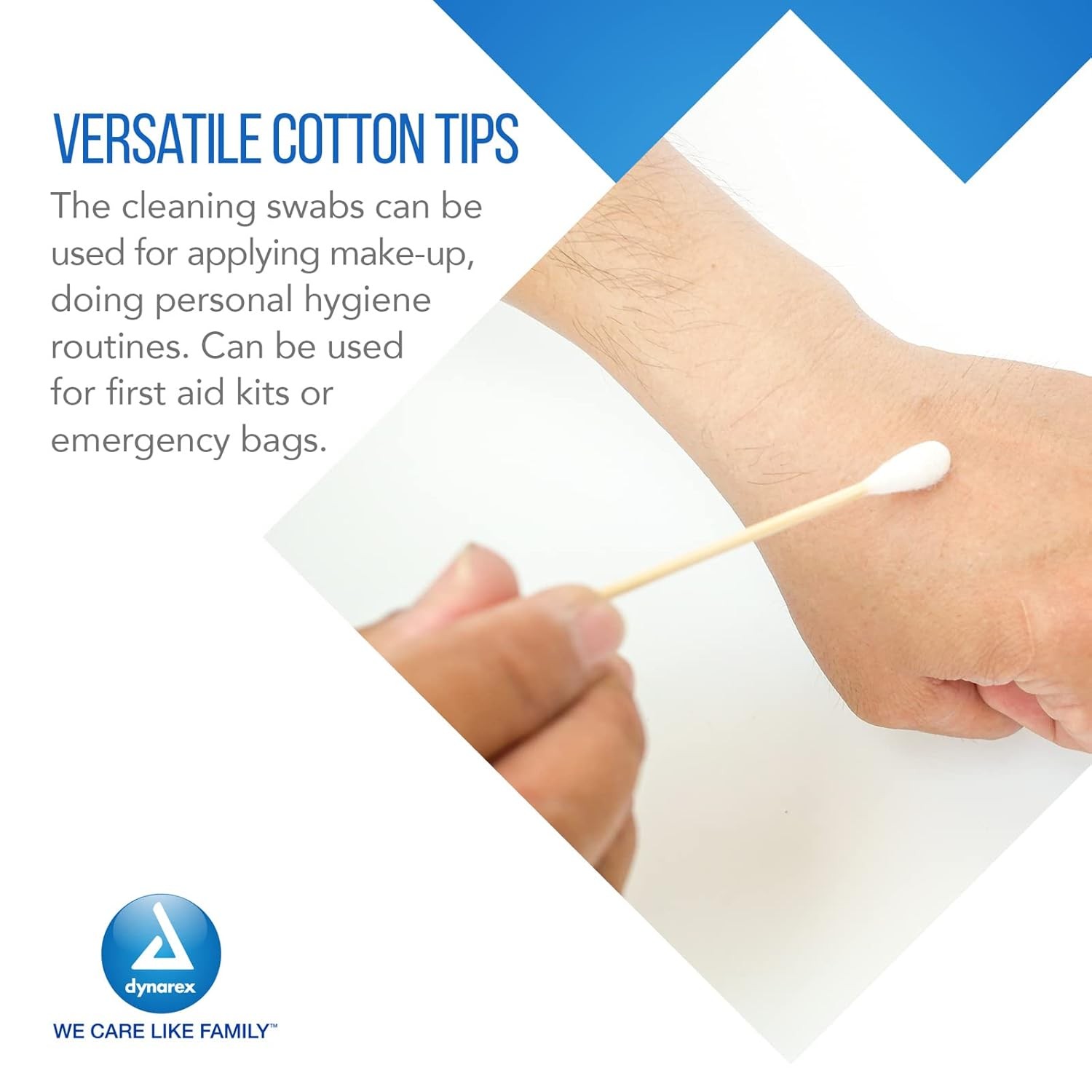 Dynarex Non-sterile Cotton Tipped Applicator, 6in, Wood Swab Stick – 1000/Box