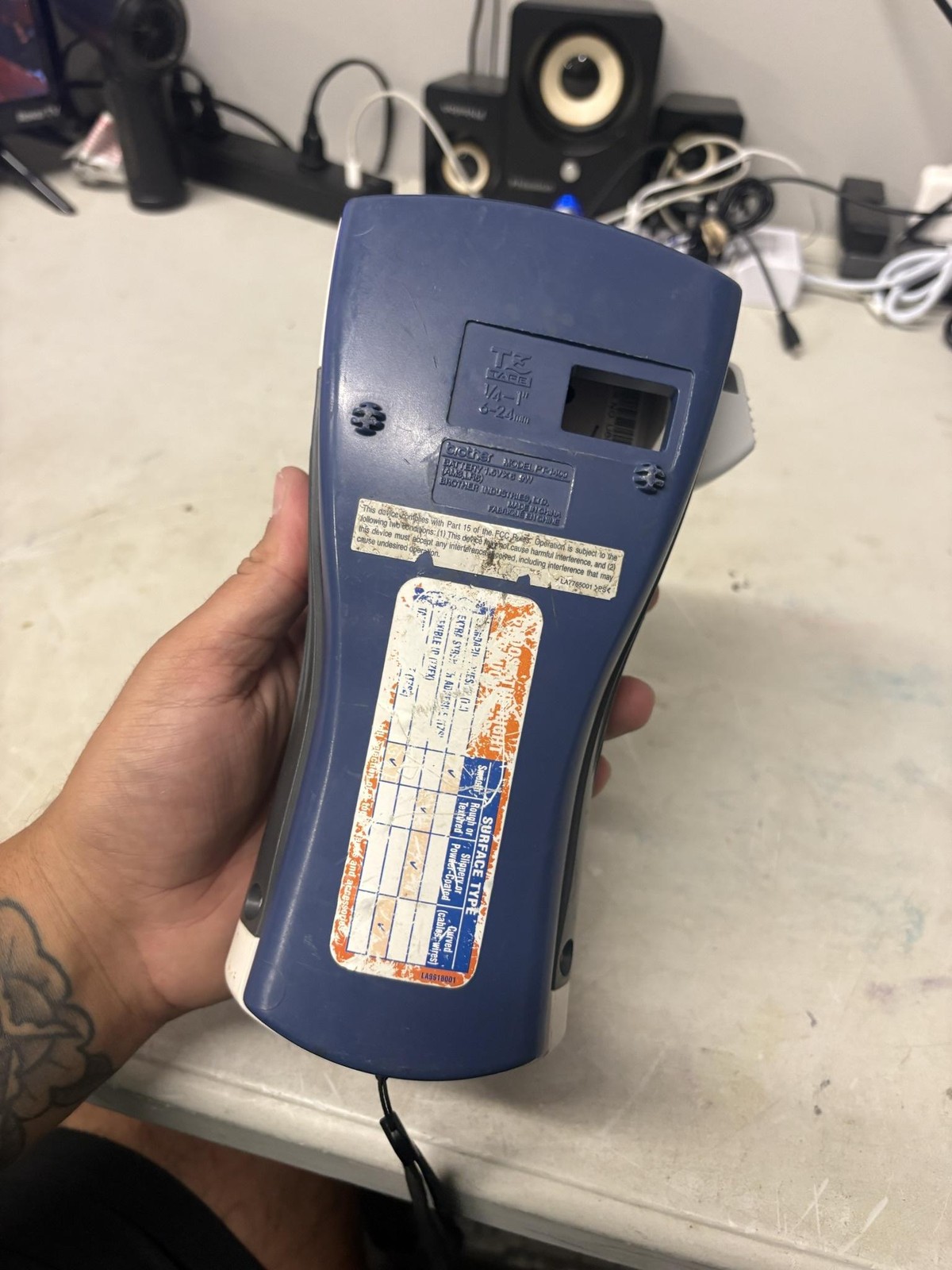 Brother P-Touch PT-1400 Handheld Label Maker Printer Blue Gray TX Tapes
