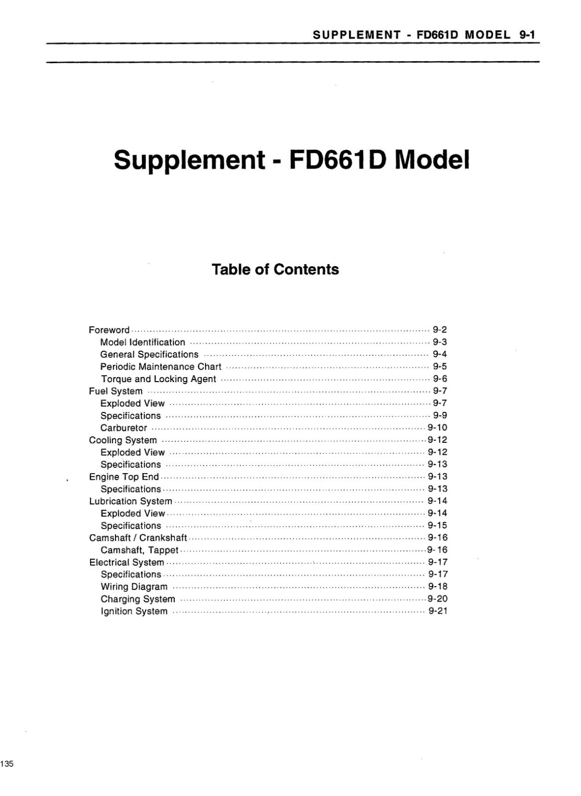 FD620D FD661D ENGINE SERVICE MANUAL FITS KAWASAKI V-TWIN 20HP + SUPPLEMENT FD661