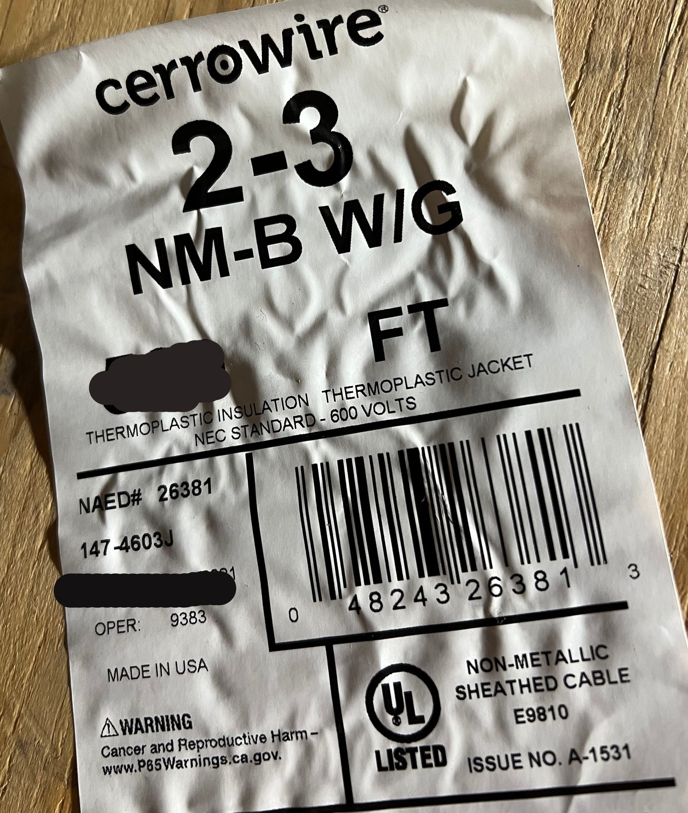 Cerrowire 2-3 NM-B W/G Stranded Copper Wire 50 FT