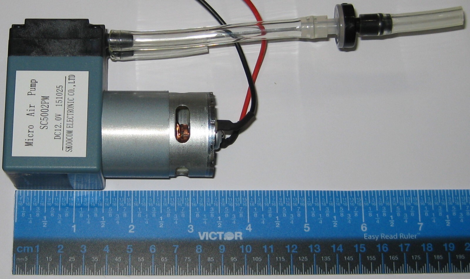 12 V DC Single Diaphragm Head Pressure / Vacuum Pump w/ Check Valve – 10 L/min