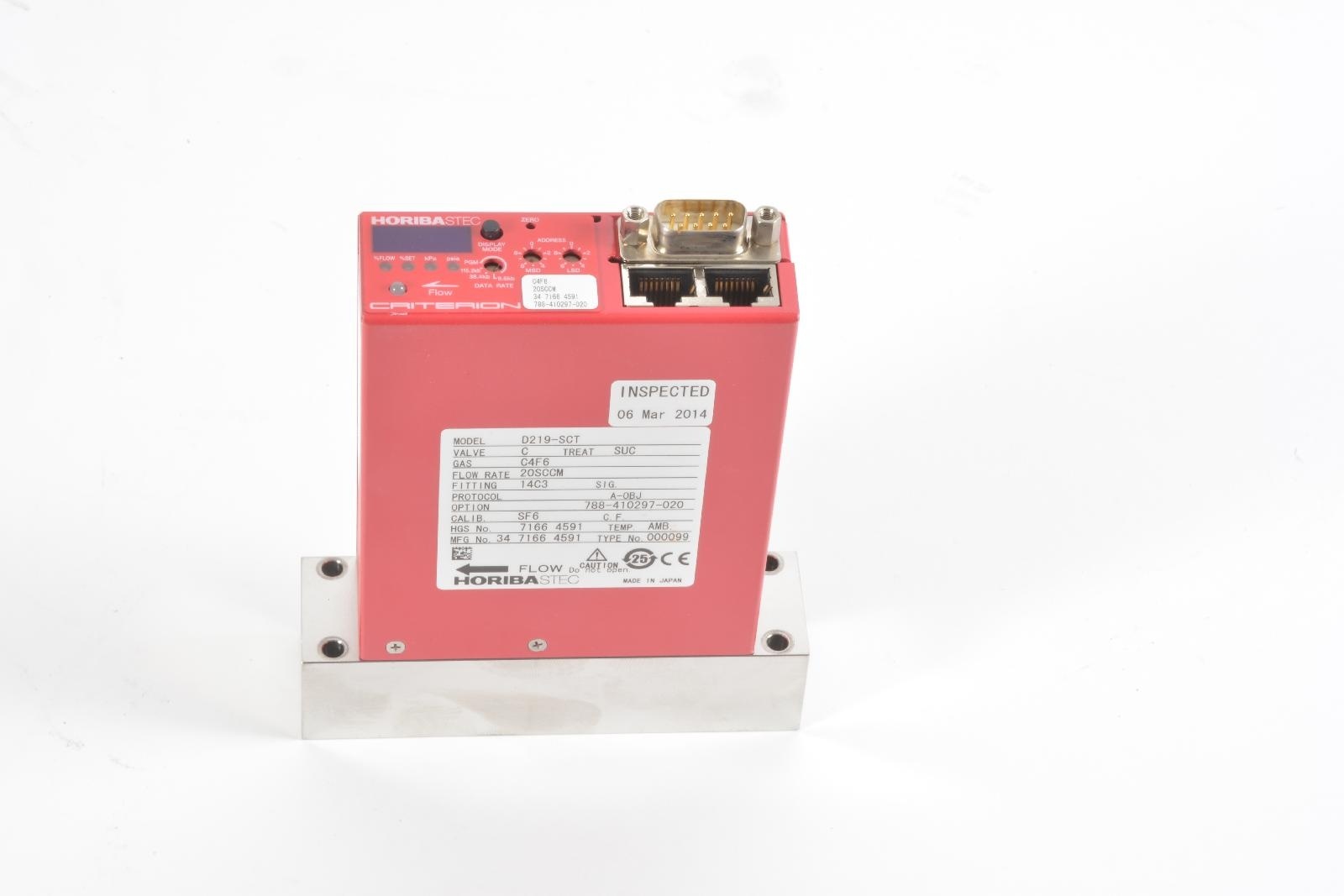 Horiba STEC Criterion D219-SCT C4F6 20sccm Mass Flow Controller