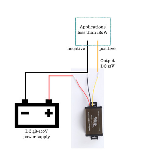 DC 48V to 12V Step Down Power Converter for Golf Cart with 48V Drive System