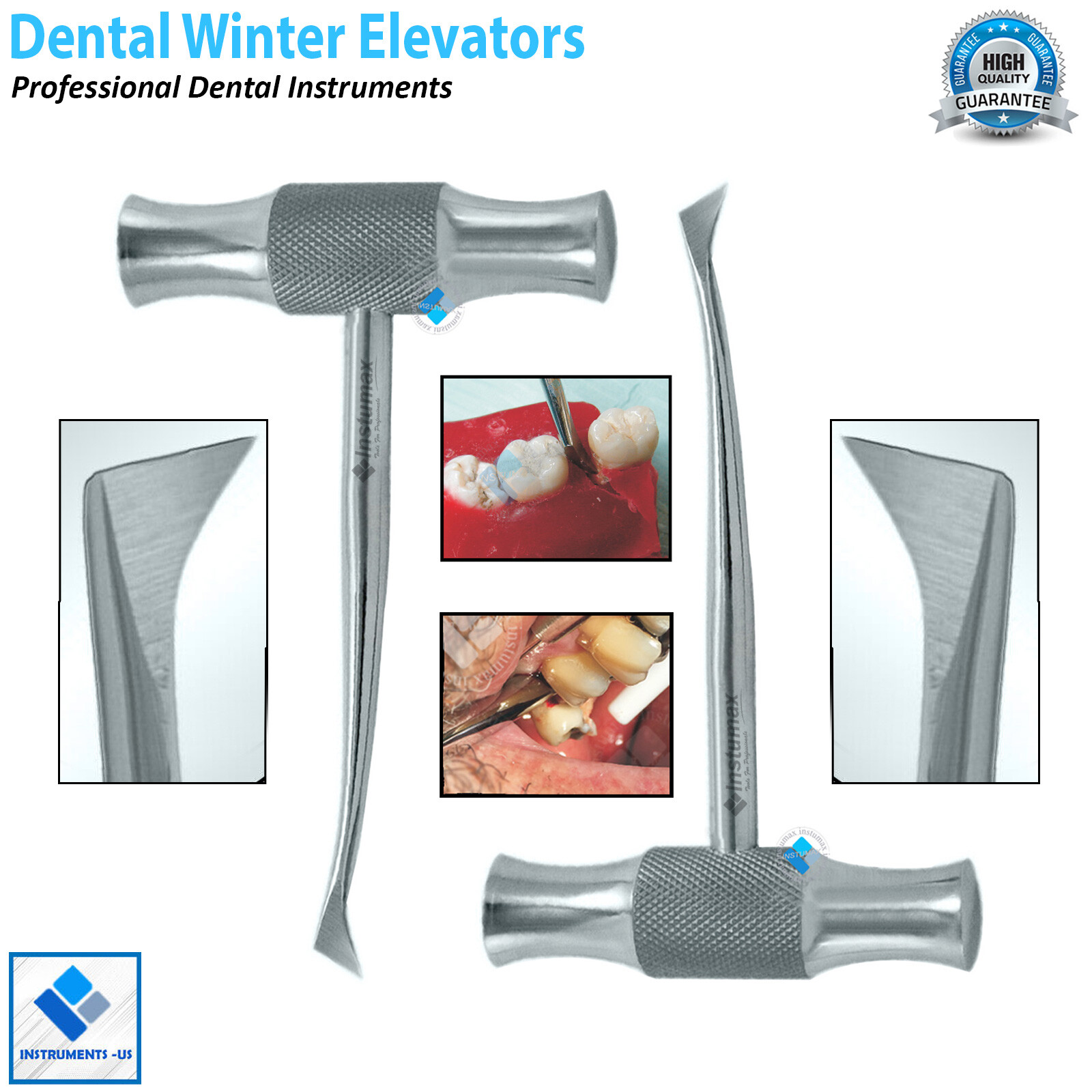 Dental Winter Root Elevators Oral Surgery Roots Tooth Extractors Left Right Set