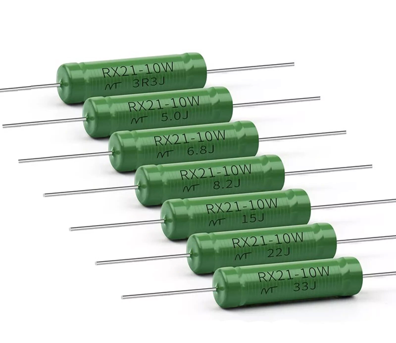 ‌10W Wire Wound RX21 Resistors ±5% 0.05Ω-15KΩ Heavy Duty 5PCS‌