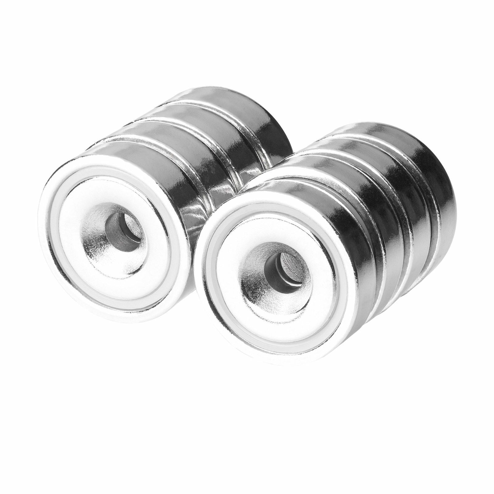20mm Neodymium Rare Earth Countersunk Cup/Pot Mounting Magnets N52 (8 Pack)