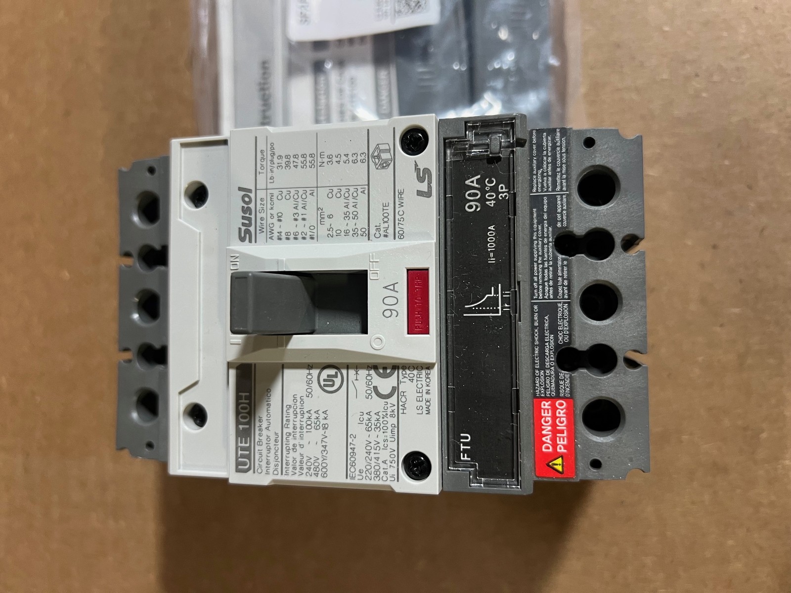 02050461UL UTE100H FTU 90A 3P LO UL MCCB NNB