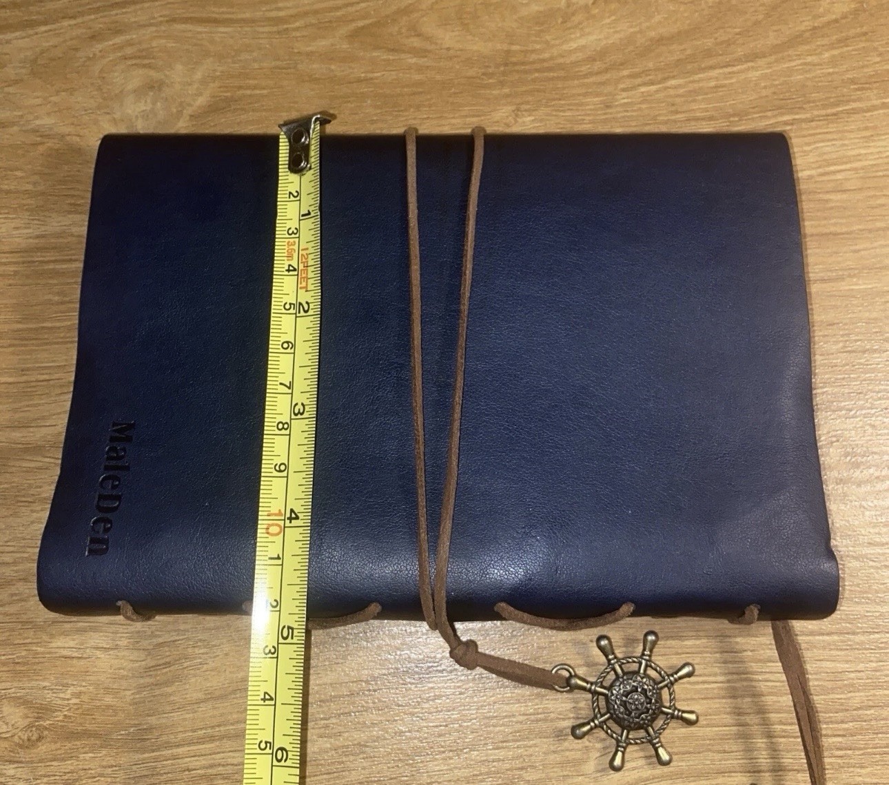 VTG PU Leather Writing Journal Notebook 7″ Blue Nautical Embossed Spiral 79 Pgs