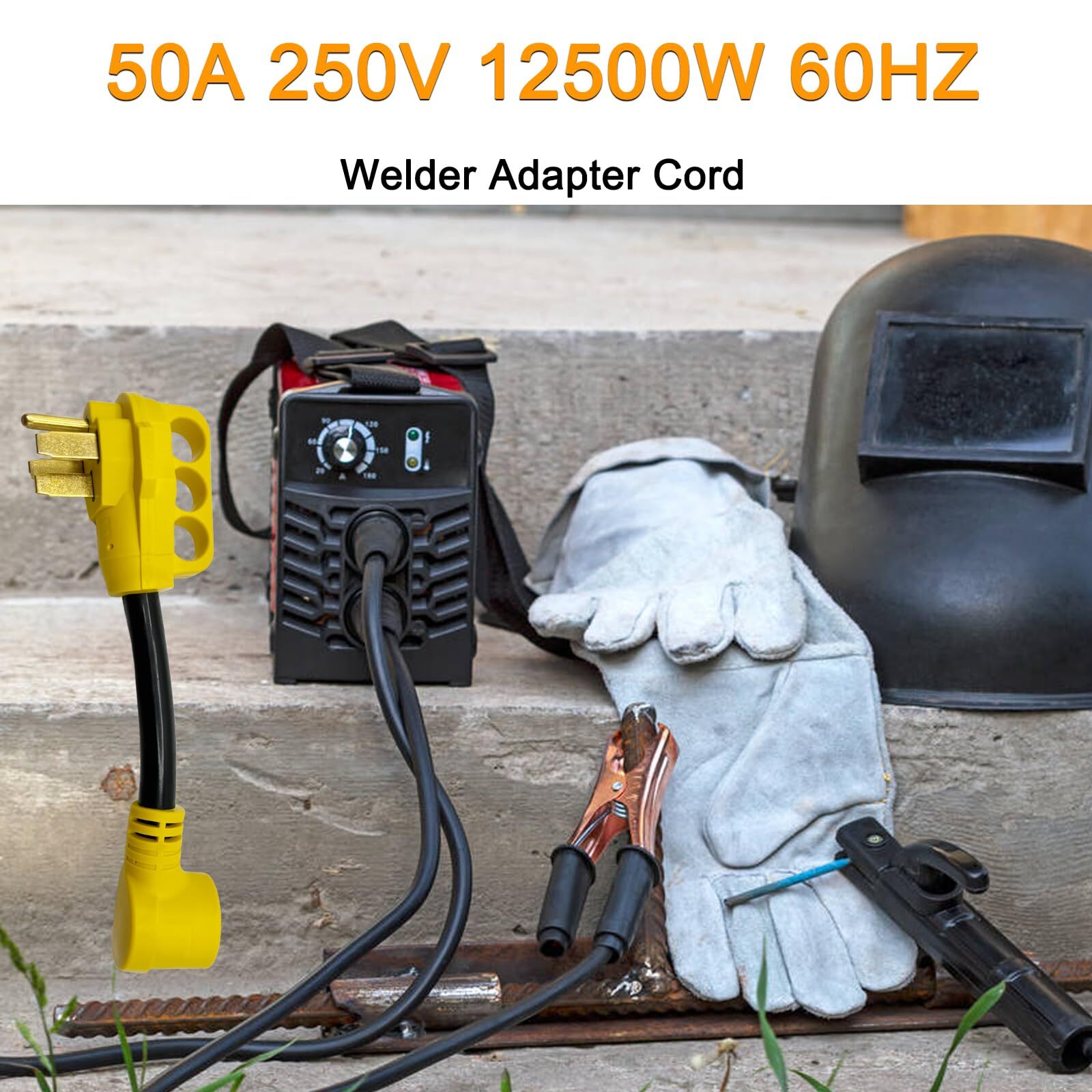 Welder Adapter Cord 50 Amp,STW 6 AWG NEMA 14-50P Male to 6-50R Female Heavy Duty