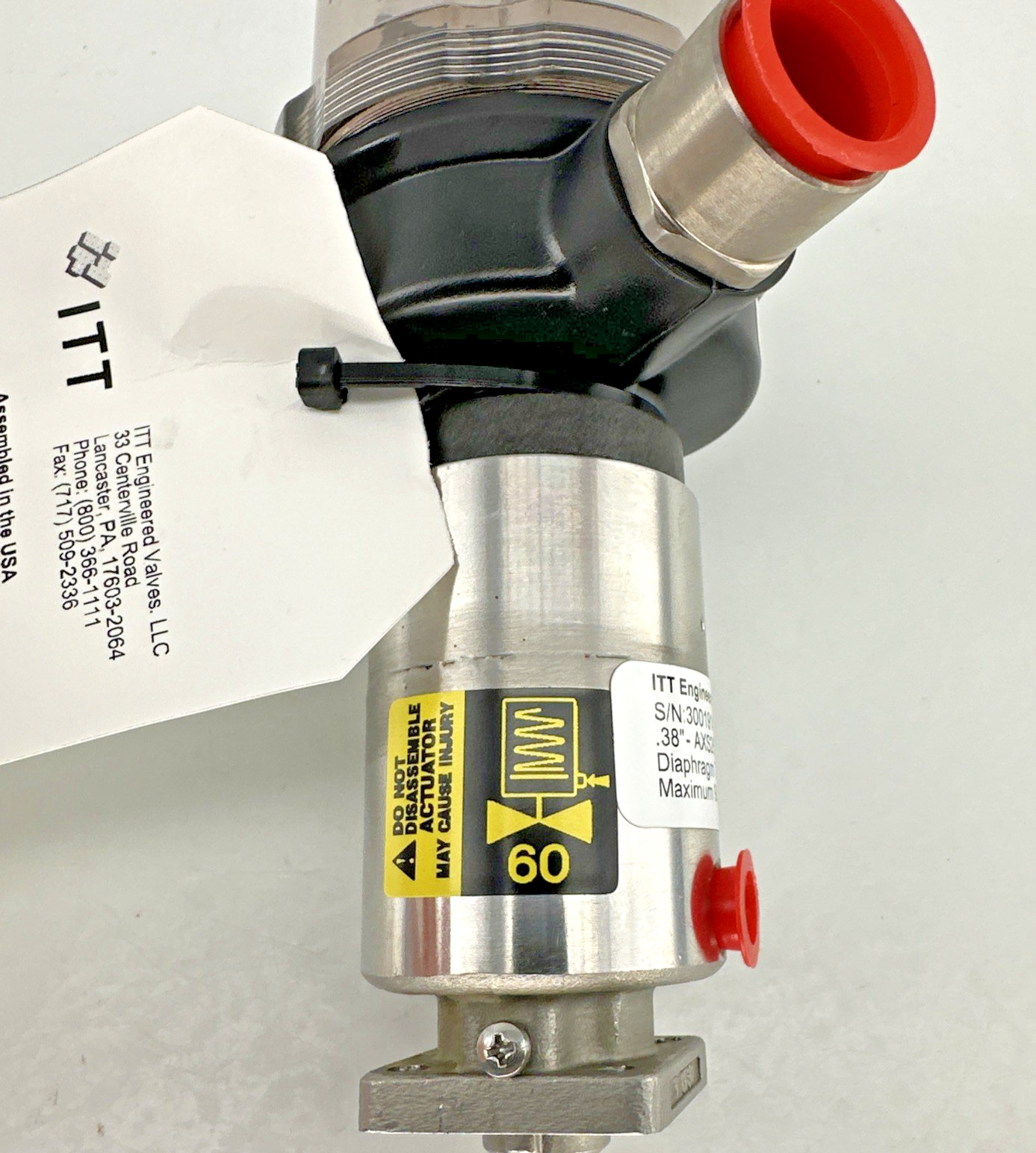ITT Bio-Pure .38” Diaphragm Valve 316L SS Butt Weld EPDM NOS Medical Lab AXS26S