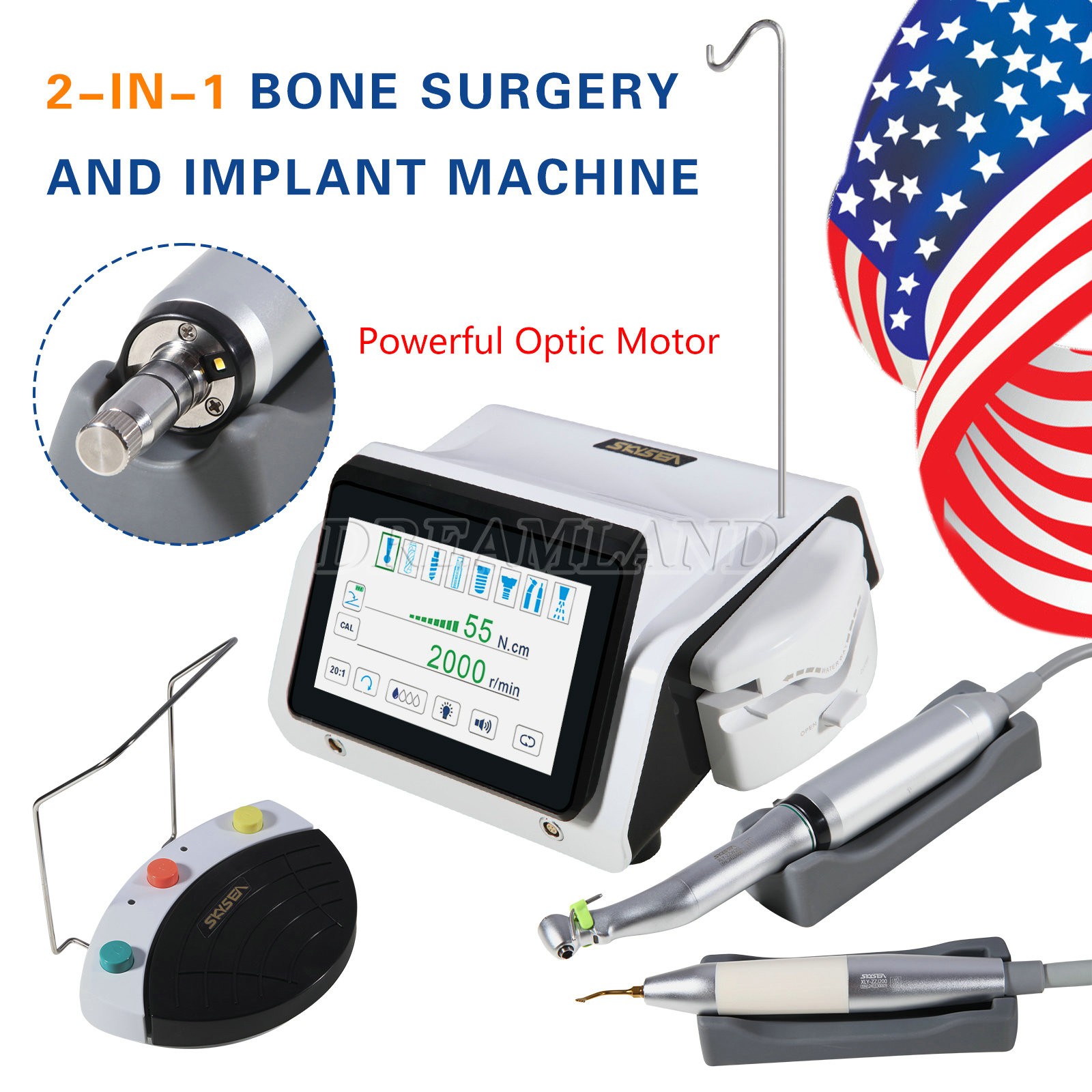 Dental Wireless LED Curing Light 1 Second Cure Lamp 4 Modes US