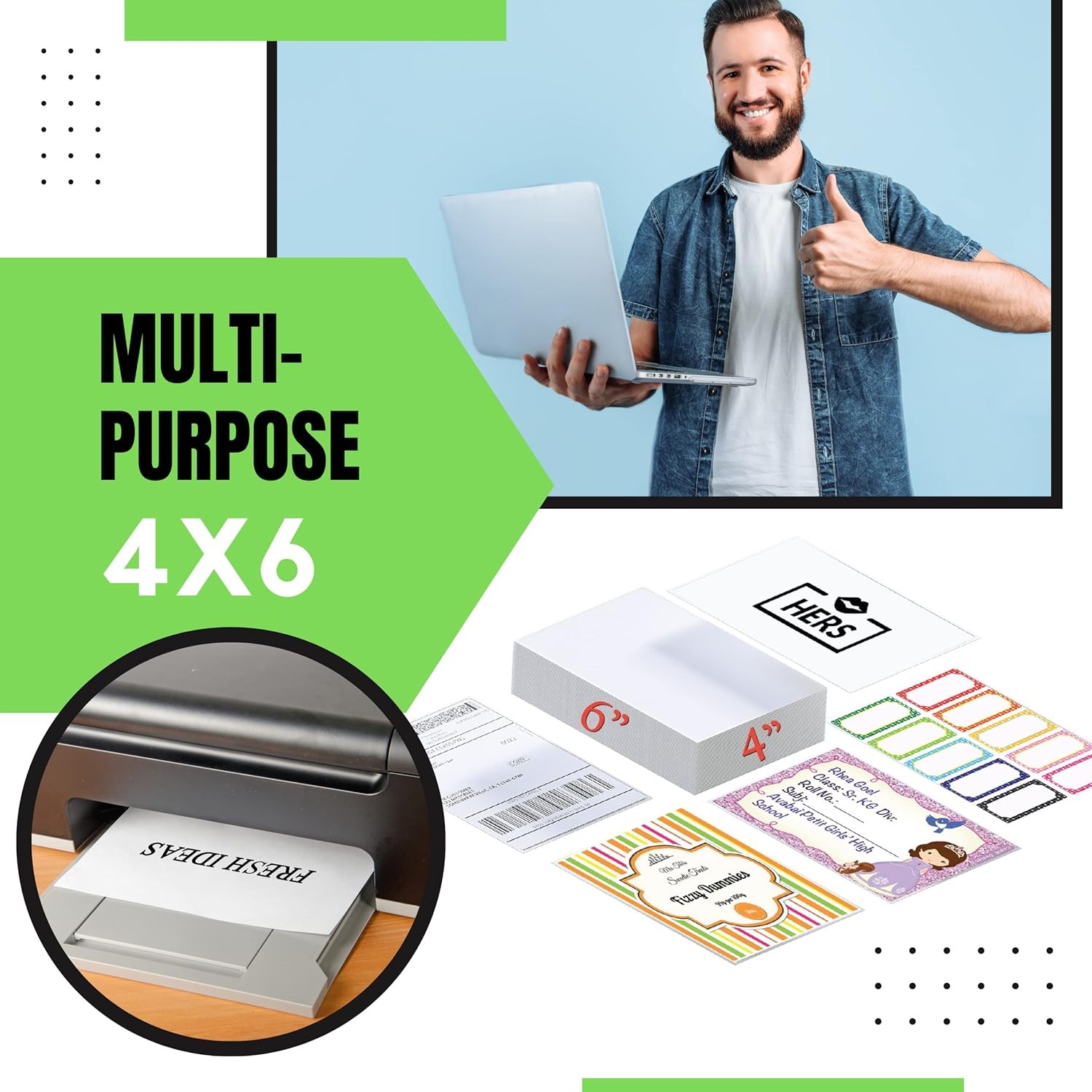 JETZAP Pre-Cut 4×6 Shipping Labels | Work on 4” x 6” [15x10cm] pre-cut, White